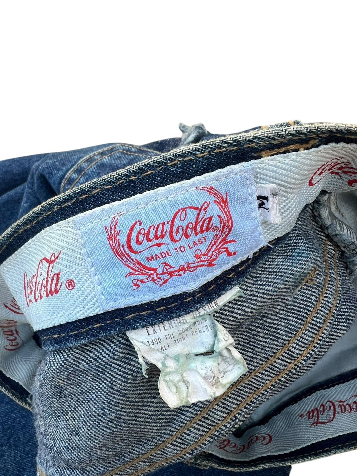 Coca Cola Vintage 90s Coca Cola Patchwork Denim Jeans Pant Size US 29 - 19 Thumbnail