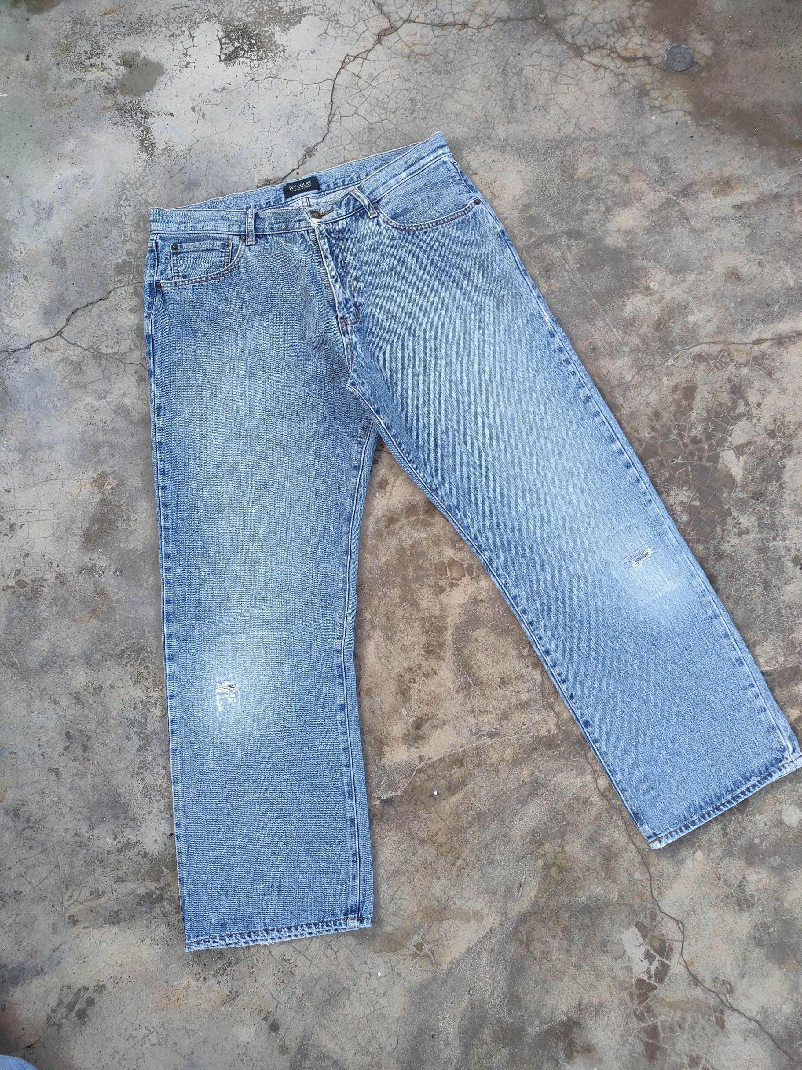 Japanese Brand × Jean × Vintage W35 VINTAGE JAPANESE DISTRESSED FADED JEANS PANTS Size US 35 - 2 Thumbnail