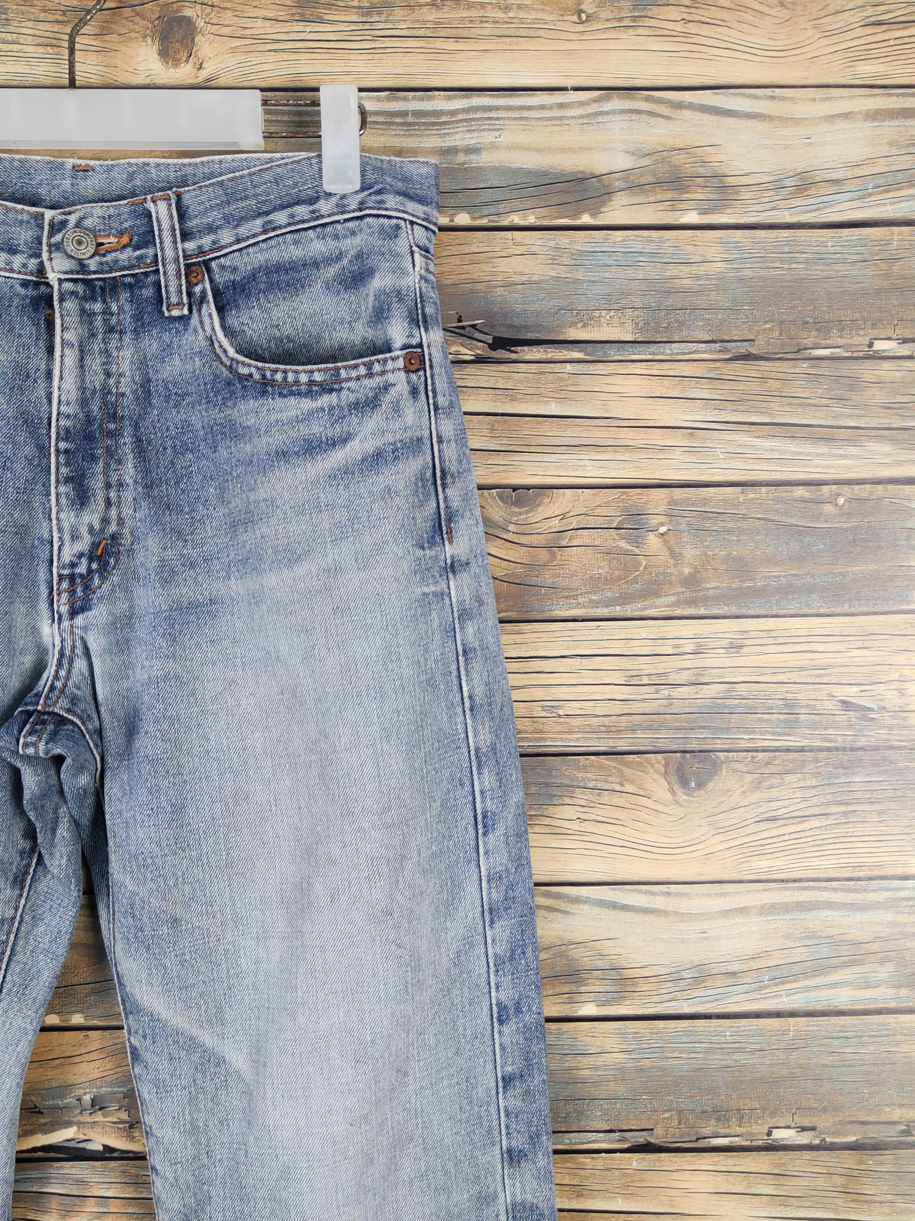 Vintage Bobson Blue Distressed Ripped vintage denim Jeans #W1480 Size US 31 - 5 Thumbnail