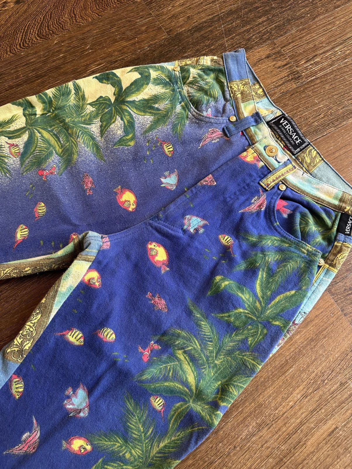 Versace Versace Jeans Couture Vintage Printed Denim Size 30" / US 8 / IT 44 - 2 Thumbnail