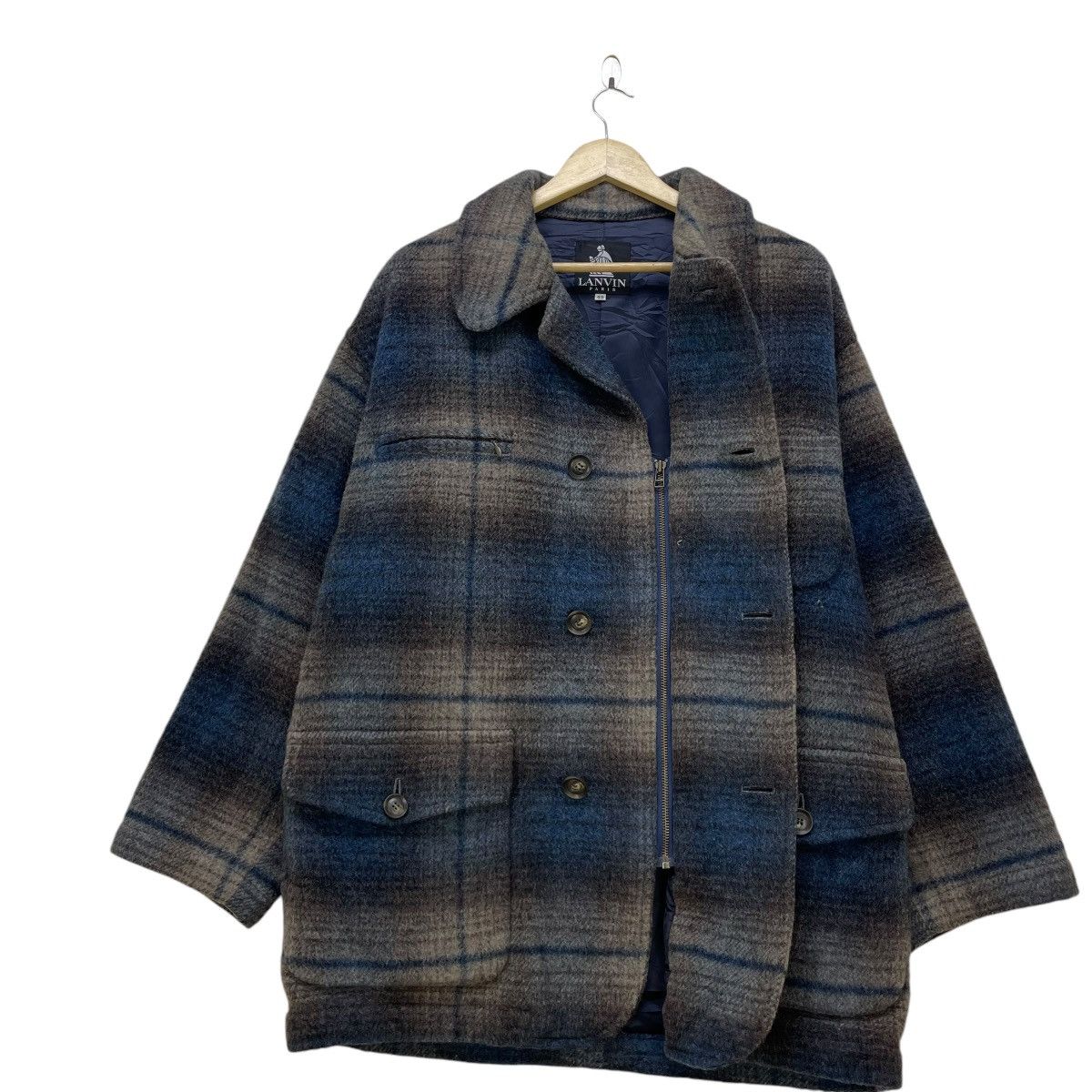 Designer × Japanese Brand × Lanvin 💥Vintage Lanvin Lanvin Mohair Wool Printed Tartan Jacket Size US M / EU 48-50 / 2 - 3 Thumbnail