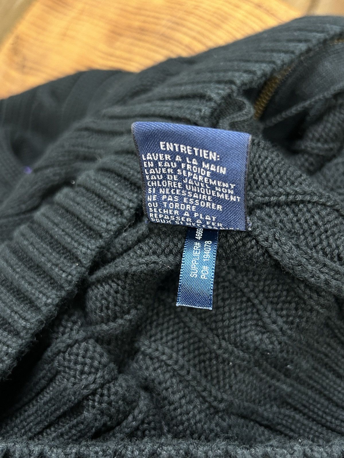 Polo Ralph Lauren Vintage Ralph Lauren Sport Cable Knit Zippered Hoodie Black Size S / US 4 / IT 40 - 10 Thumbnail