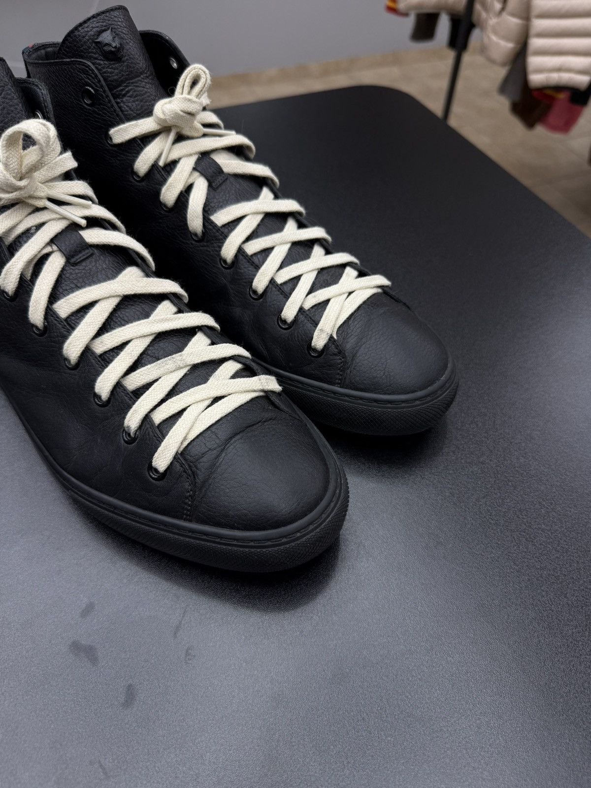 Gucci Gucci Men's Black Blind For Love Leather High Top Sneaker Size US 11 / EU 44 - 6 Thumbnail