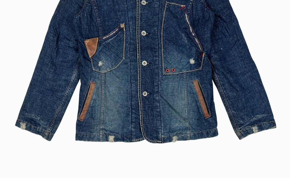 Japanese Brand Japanese Brand Cube Sugar Distressed Style Denim Jacket Size US S / EU 44-46 / 1 - 4 Thumbnail