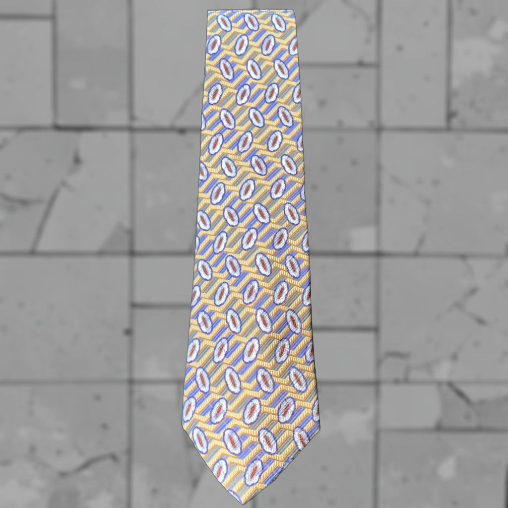Robert Talbott Nordstrom Robert Talbott Silk Tie 57 Inches Yellow/Gray Multi-Color Tie Men Classic 57 in. Size ONE SIZE - 1 Thumbnail