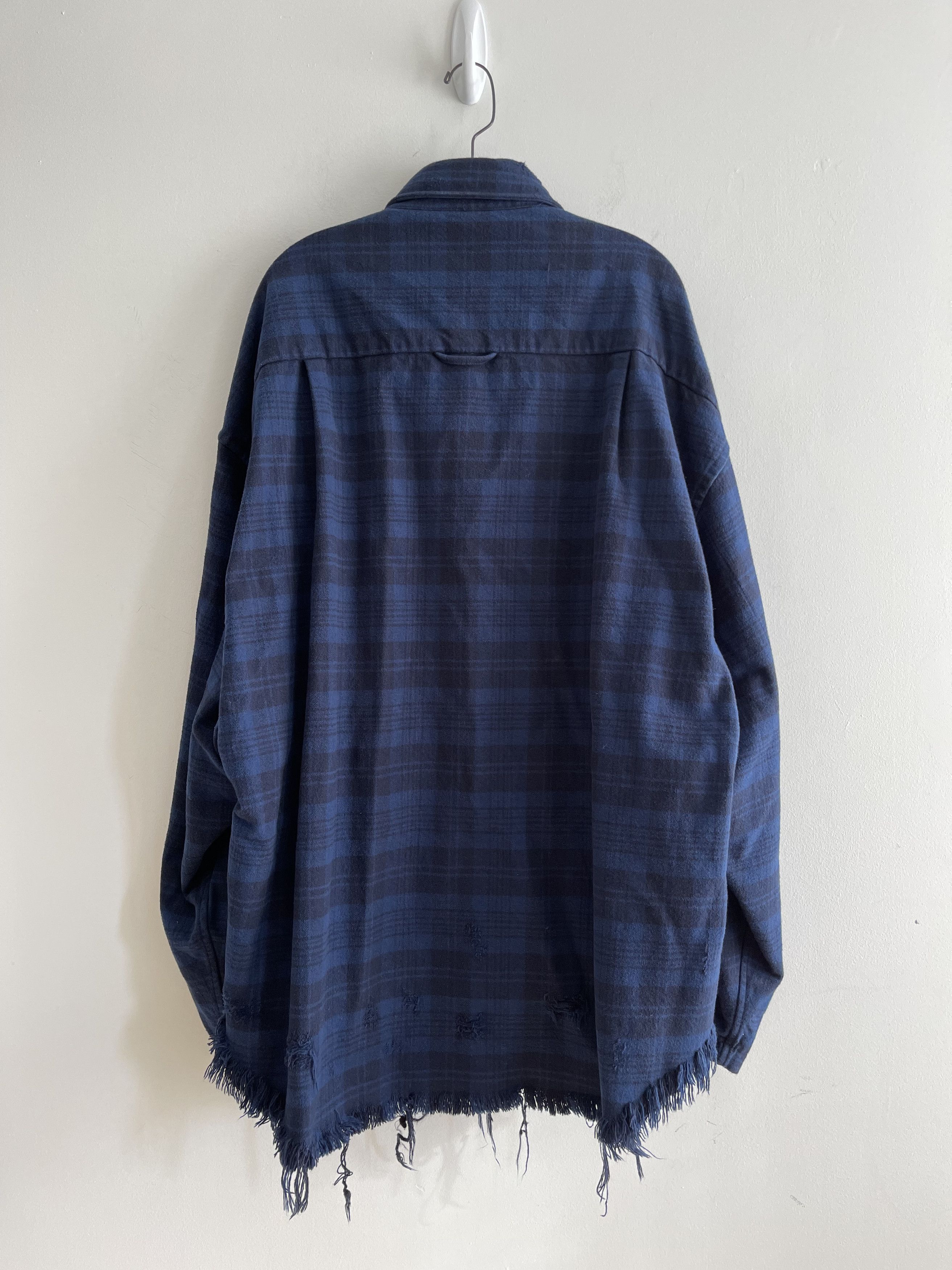 Balenciaga Destroyed Flannel Check Shirt Jacket - Size 3 Size US L / EU 52-54 / 3 - 5 Thumbnail