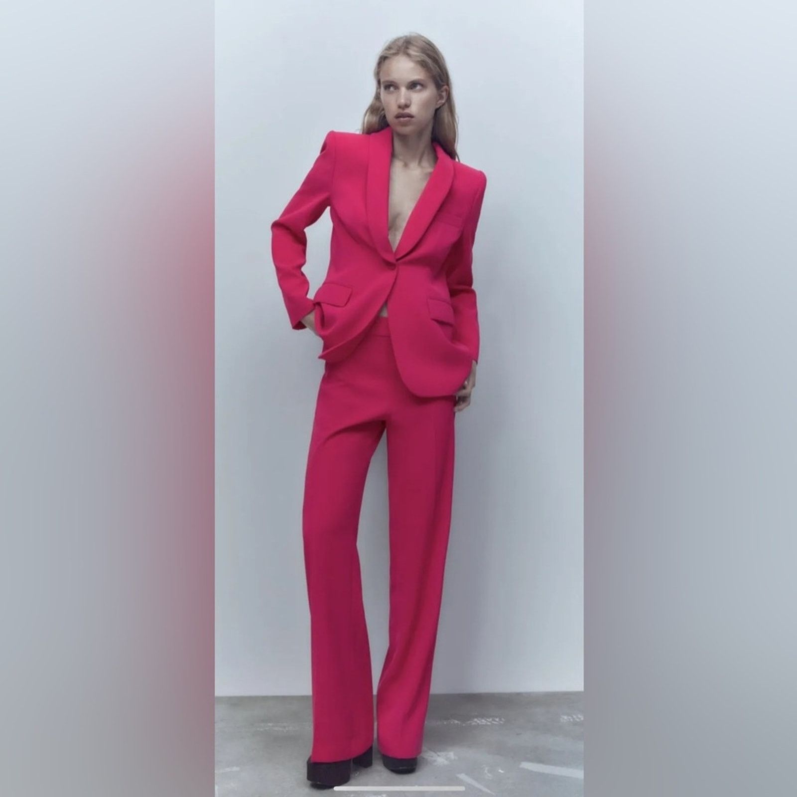 Zara ZARA Pink Collard Blazer S Size M / US 6-8 / IT 42-44 - 1 Thumbnail
