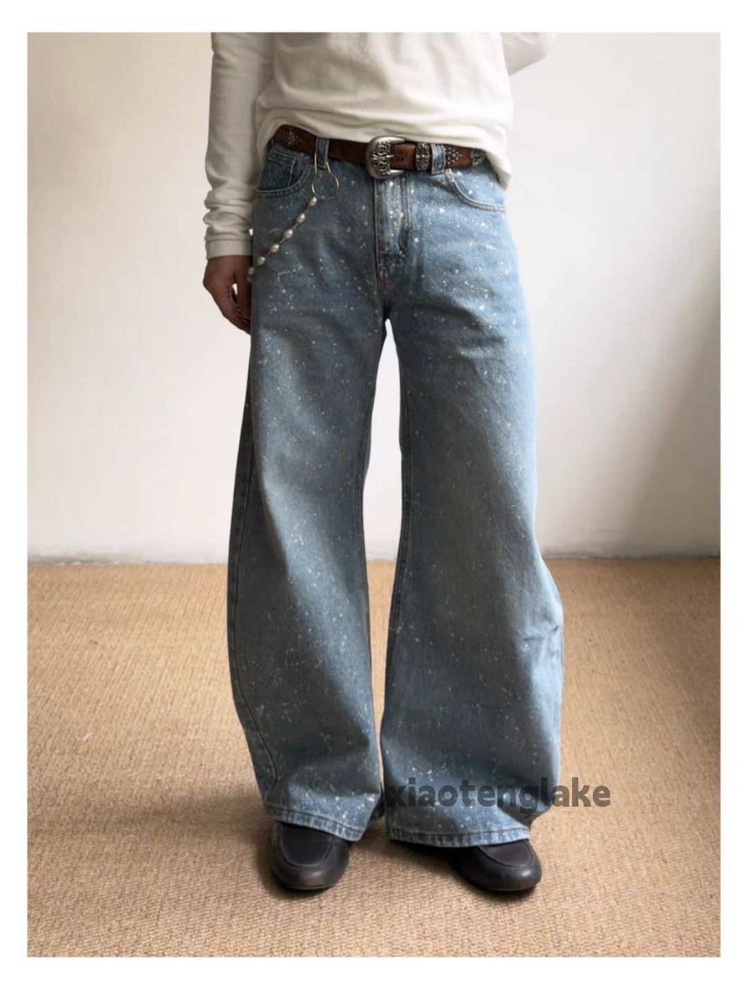 zx vintage washed faded punk flared paint grunge jeans