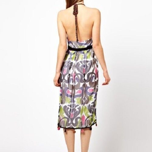 Missoni M Missoni Chiffon Halter Dress with Crochet Pom Poms $861 Size M / US 6-8 / IT 42-44 - 4 Thumbnail