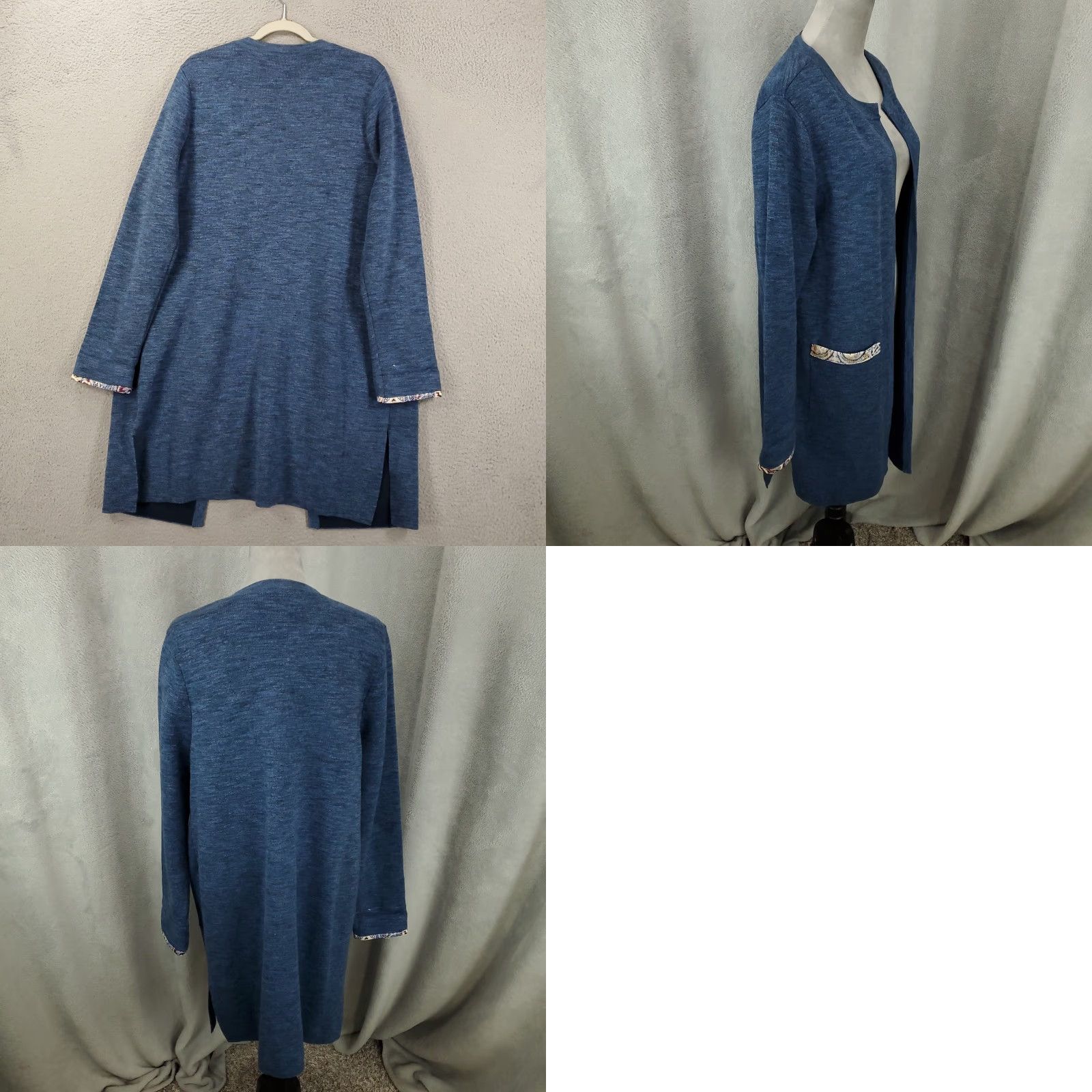 Vintage Chico's Cardigan Sweater Shirt Women Open Front Longline Blue L Knit Casual Vintage No - 2 Size L / US 10 / IT 46 - 8 Thumbnail