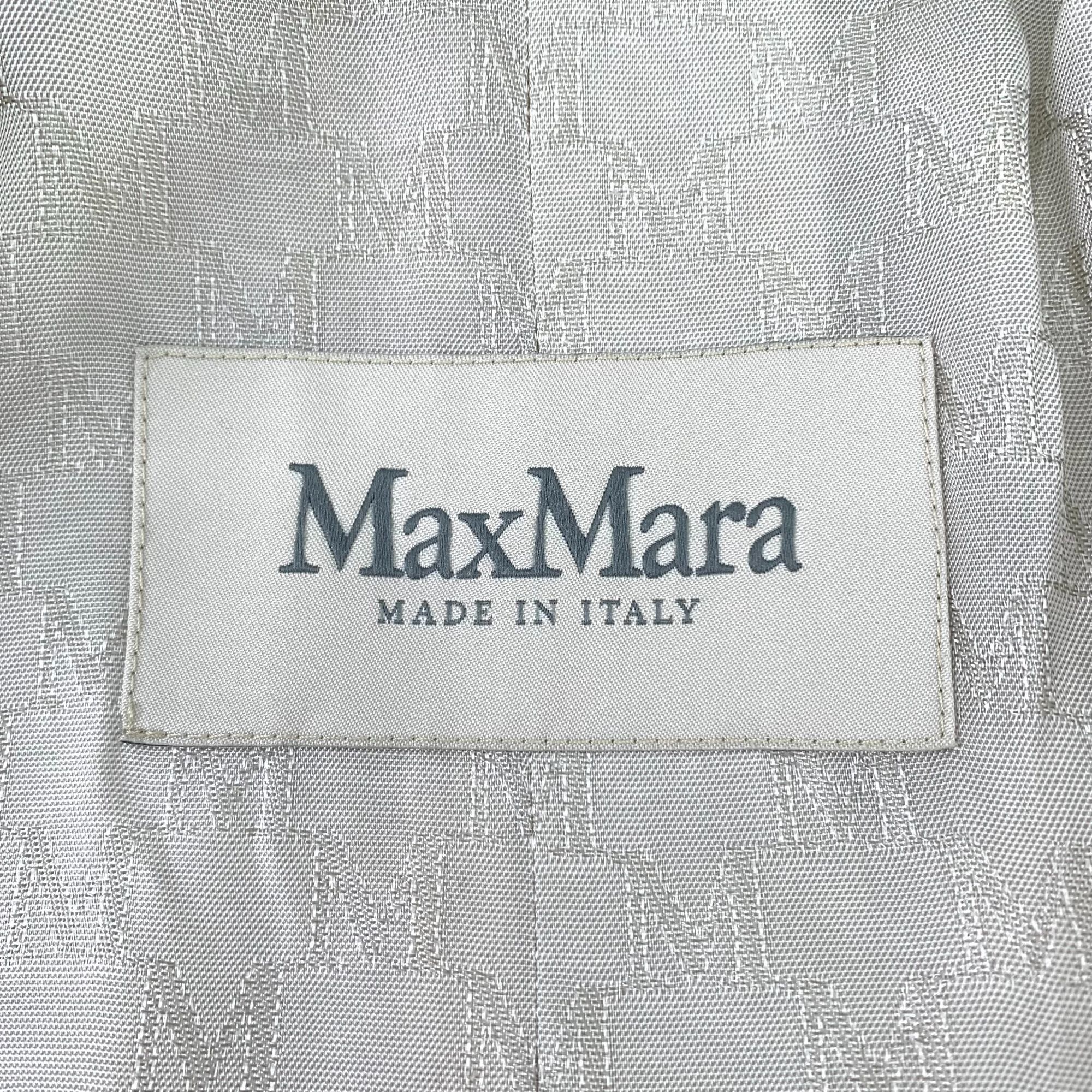 Max Mara Maxmara 101801 Beige Wool Double-Breasted Overcoat Made In I Size S / US 4 / IT 40 - 2 Thumbnail