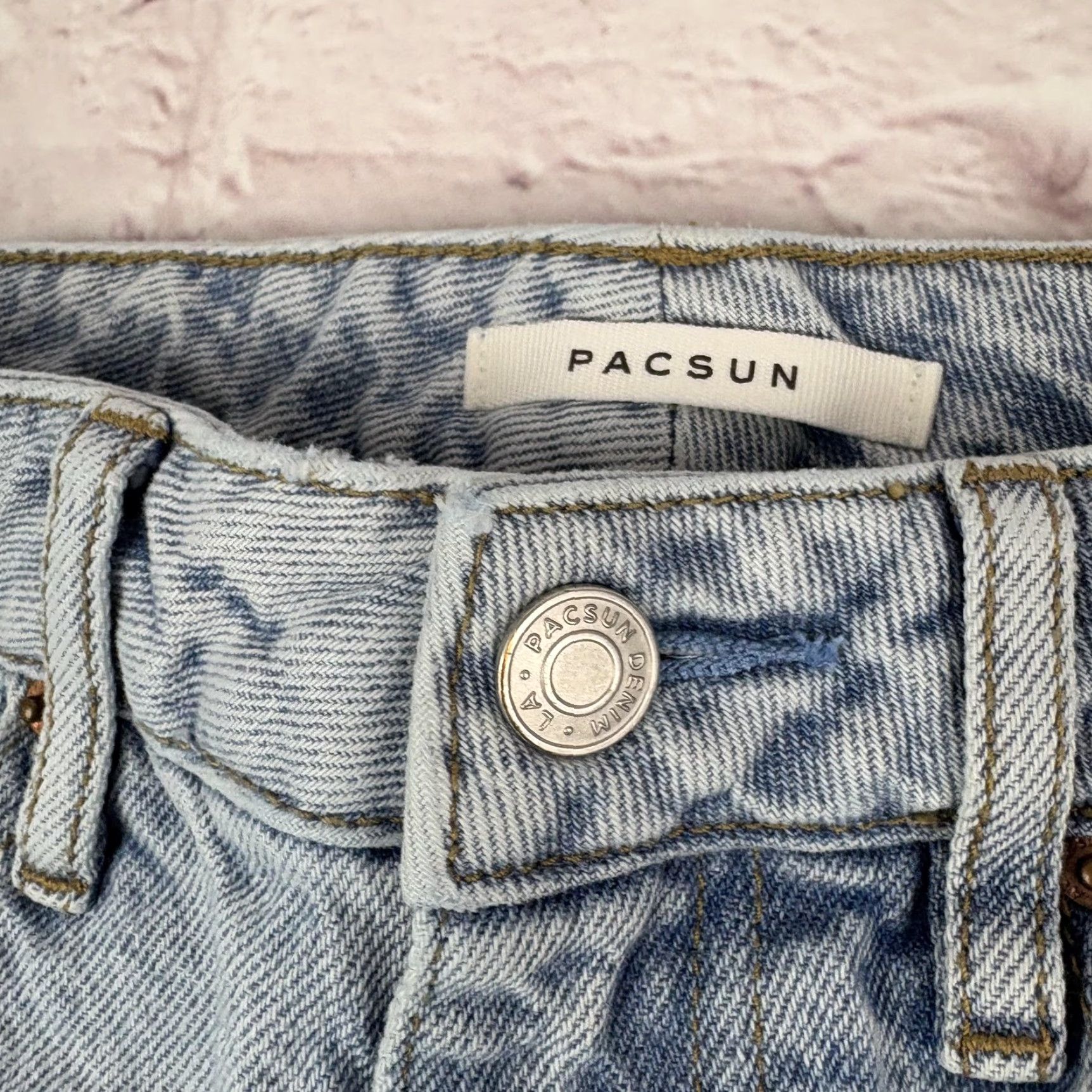 Pacsun PacSun Jeans Womens 25 Light Wash High Rise Distressed Straight Leg Denim Size 42" / US 20 - 2 Thumbnail