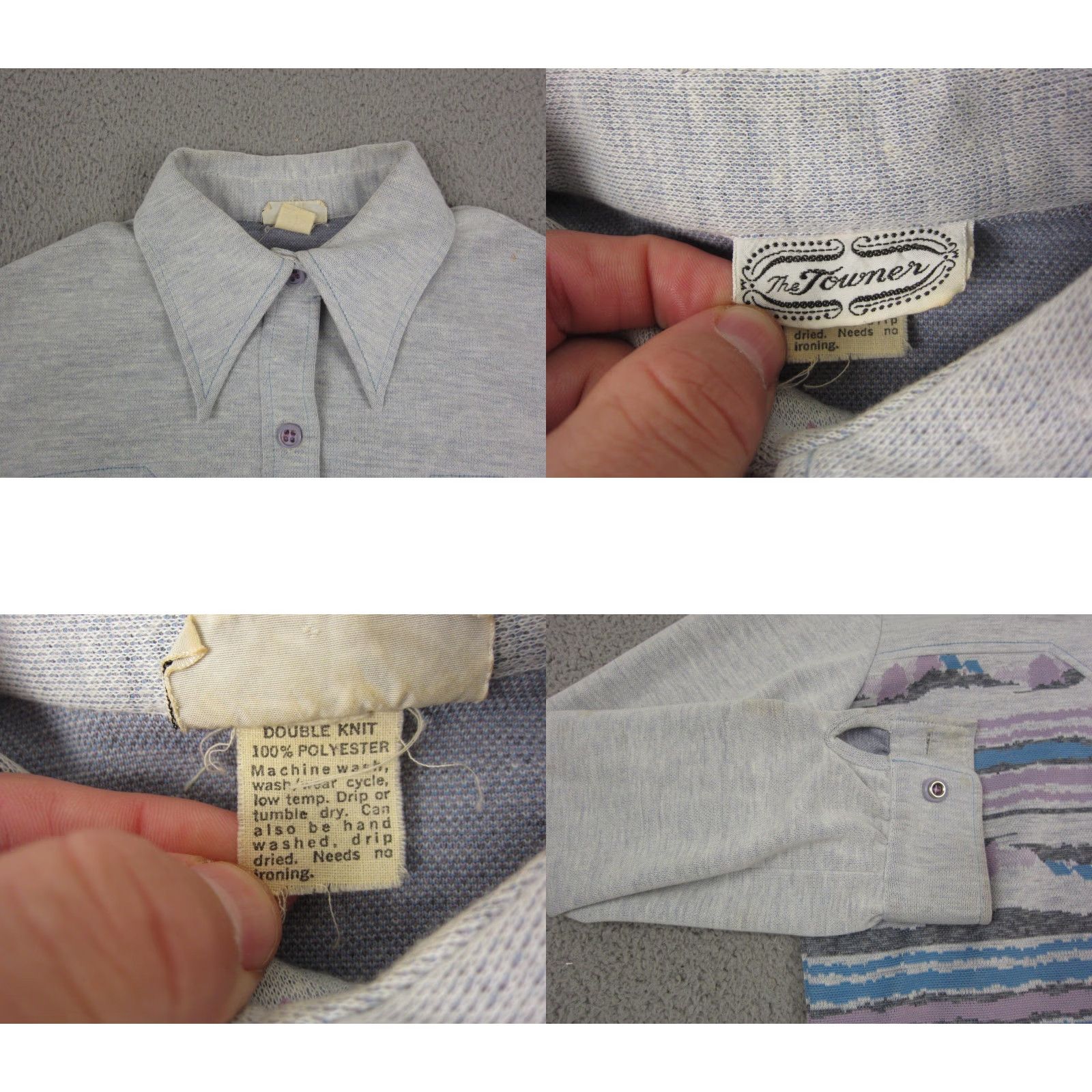 Doublet VINTAGE The Towner Shirt Womens L Gray Blue 70s 60s Fair Isle Button-Up Knit Cardigan? Size L / US 10 / IT 46 - 8 Thumbnail