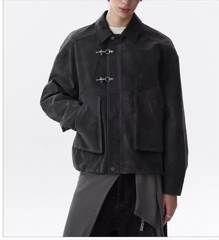 Vintage Vintage Retro Style Suede Leather Loose Utility Jacket Size US XXL / EU 58 / 5 - 5 Thumbnail