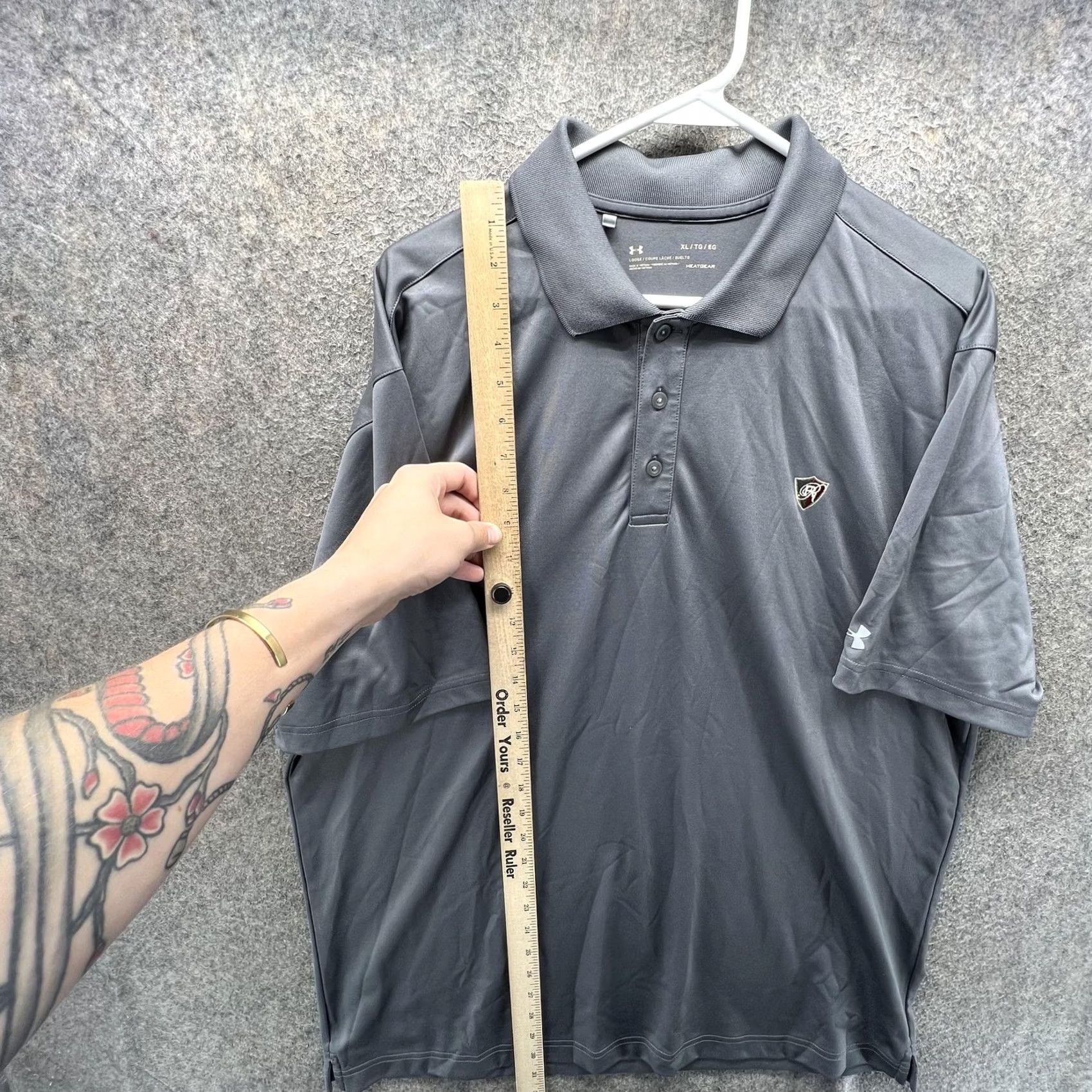 Under Armour Under Armour HeatGear Polo Shirt Mens XL Gray Golf Performance Short Sleeve Size US XL / EU 56 / 4 - 6 Thumbnail