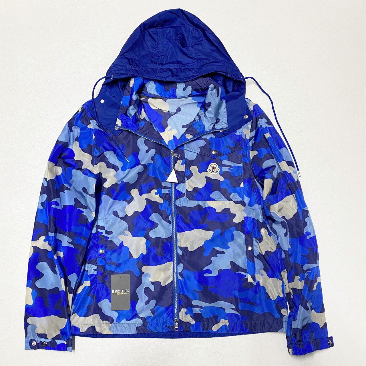 image of Moncler Vidourle Light Jacket XL 2Xl Camo Blue Windbreaker, Men's