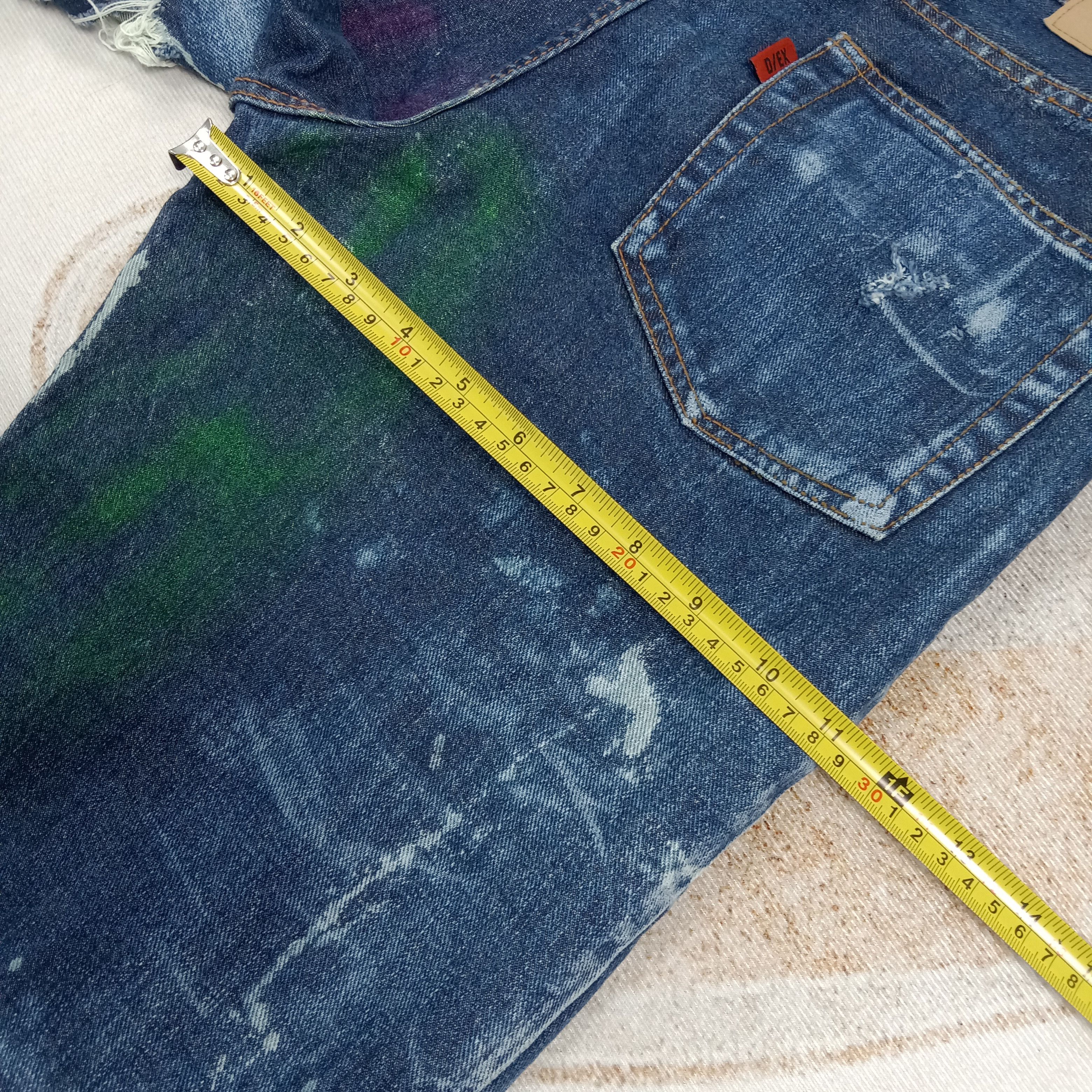 Vintage D/EX Denim Exchange Distressed Rare Denim Jeans C272N2 Size US 33 - 12 Thumbnail