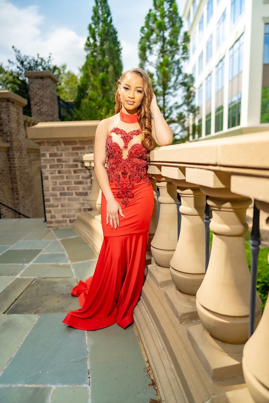 Vintage SEQUENCE JEWELED MACI RED PROM DRESS Size S / US 4 / IT 40 - 5 Thumbnail