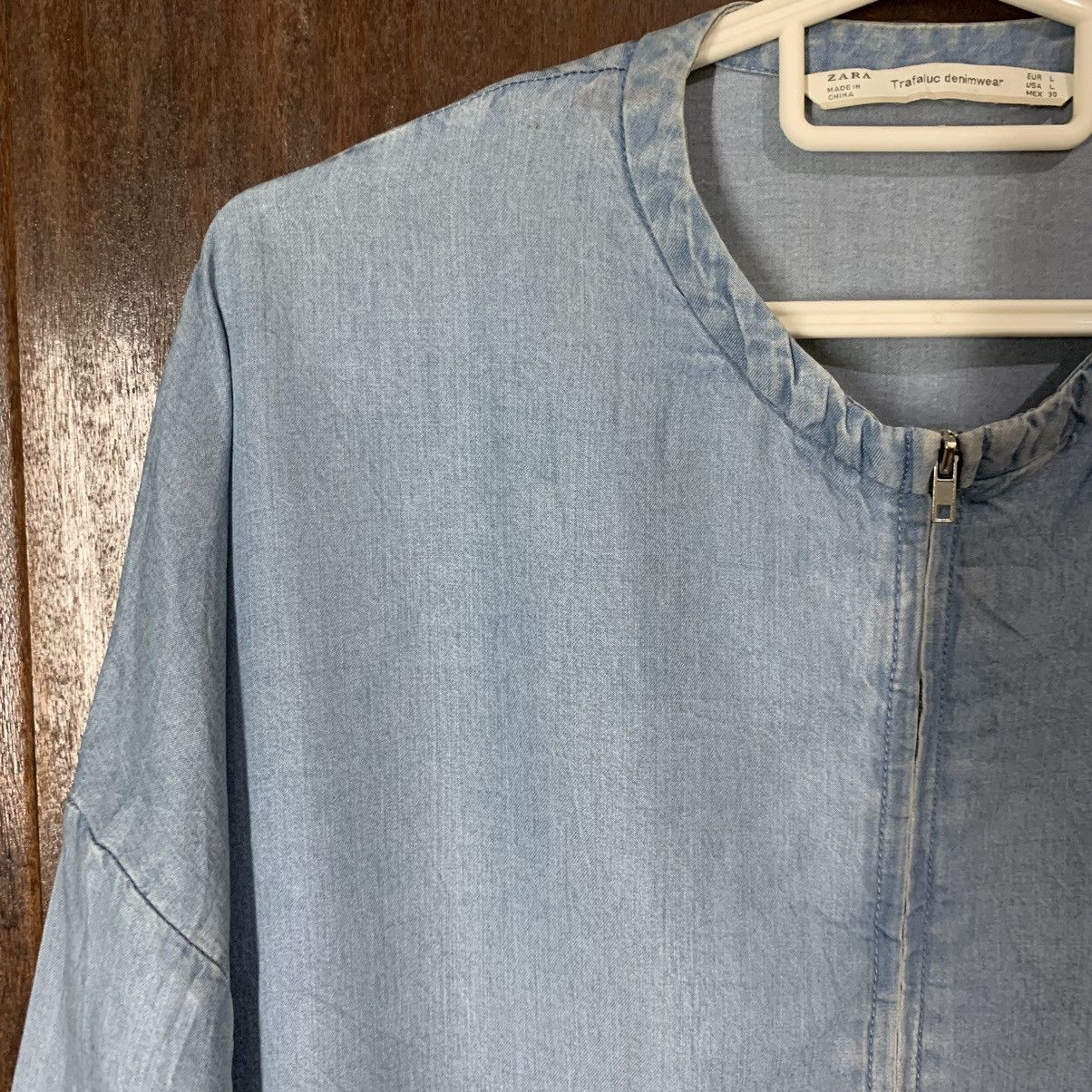 Zara Zara Full Zip Denim Jacket Size L / US 10 / IT 46 - 6 Thumbnail