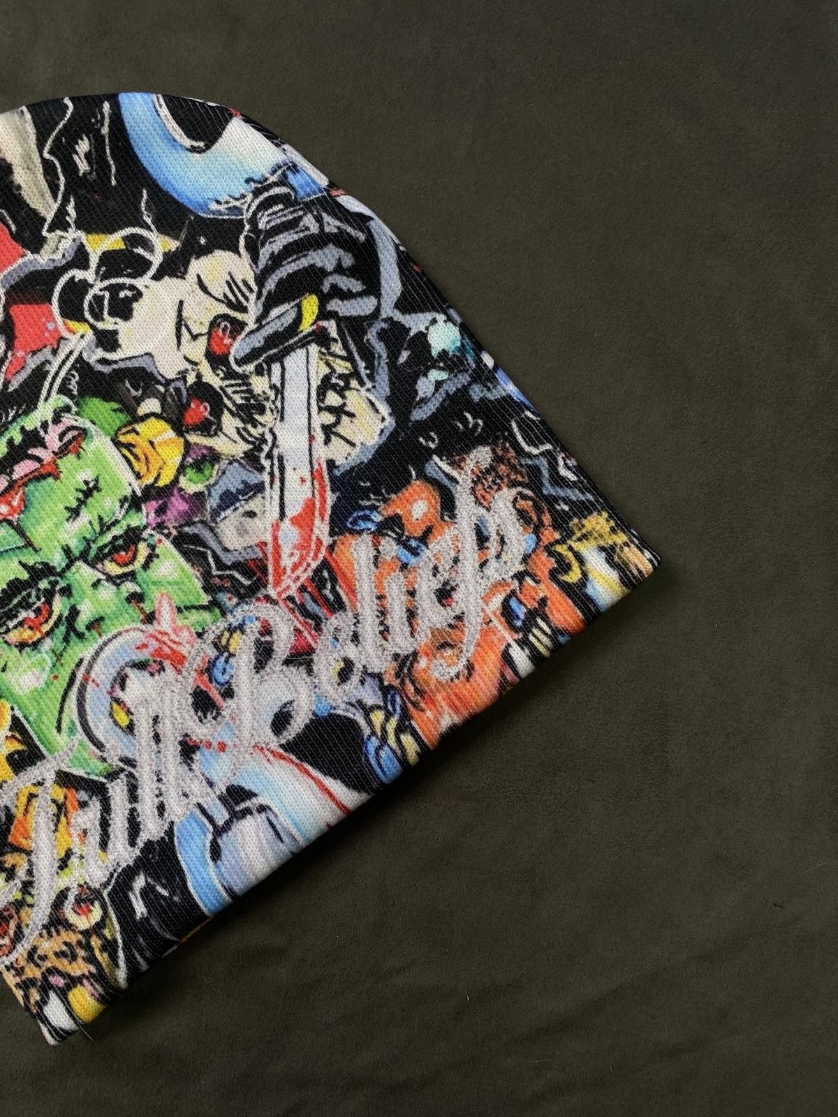 Japanese Brand Frankenstein Graffiti Graphic kull No Cuff Knit Beanie Hat Size ONE SIZE - 2 Thumbnail