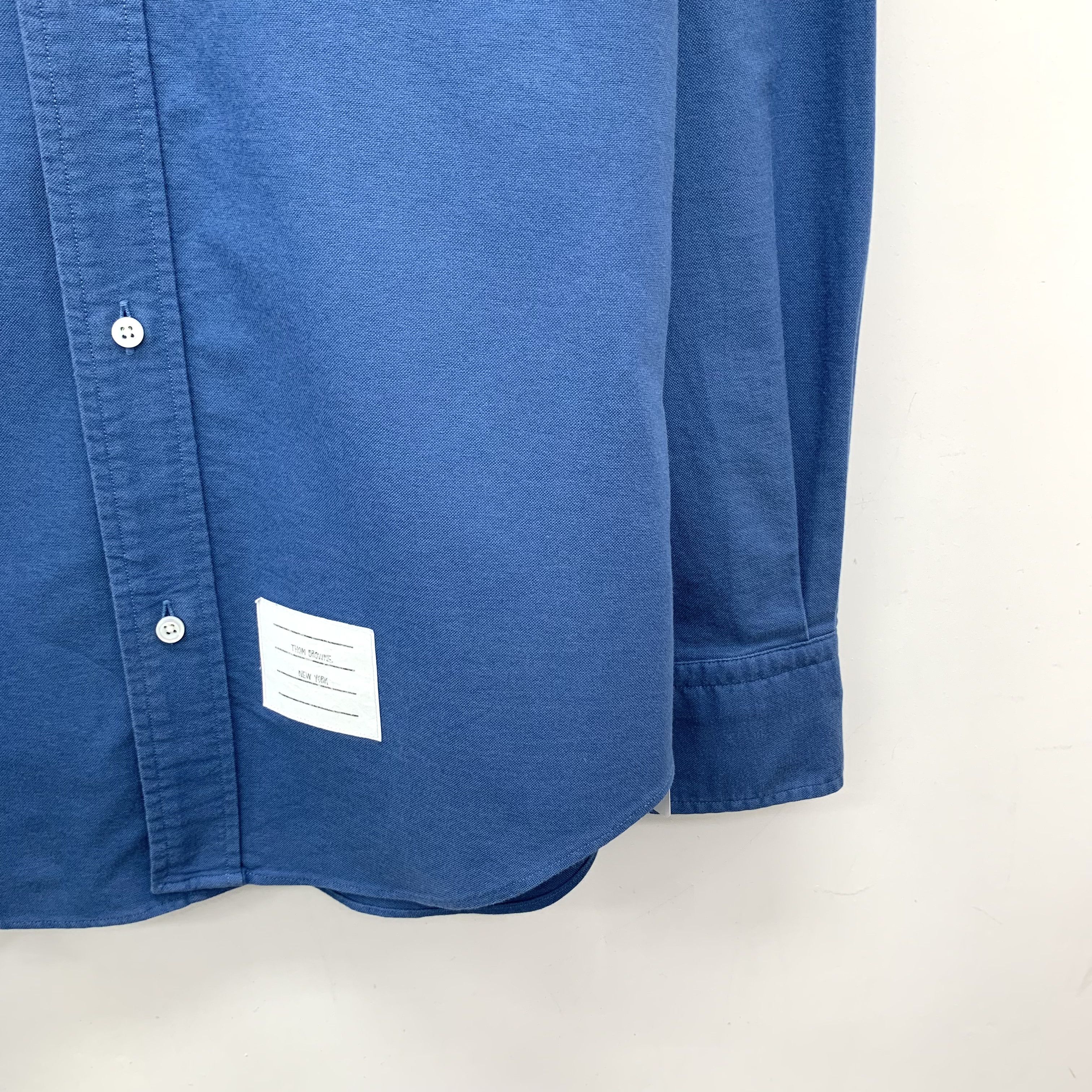 Thom Browne Thom Browne Four-Bar Cotton Shirt Navy (1) Size US S / EU 44-46 / 1 - 4 Thumbnail