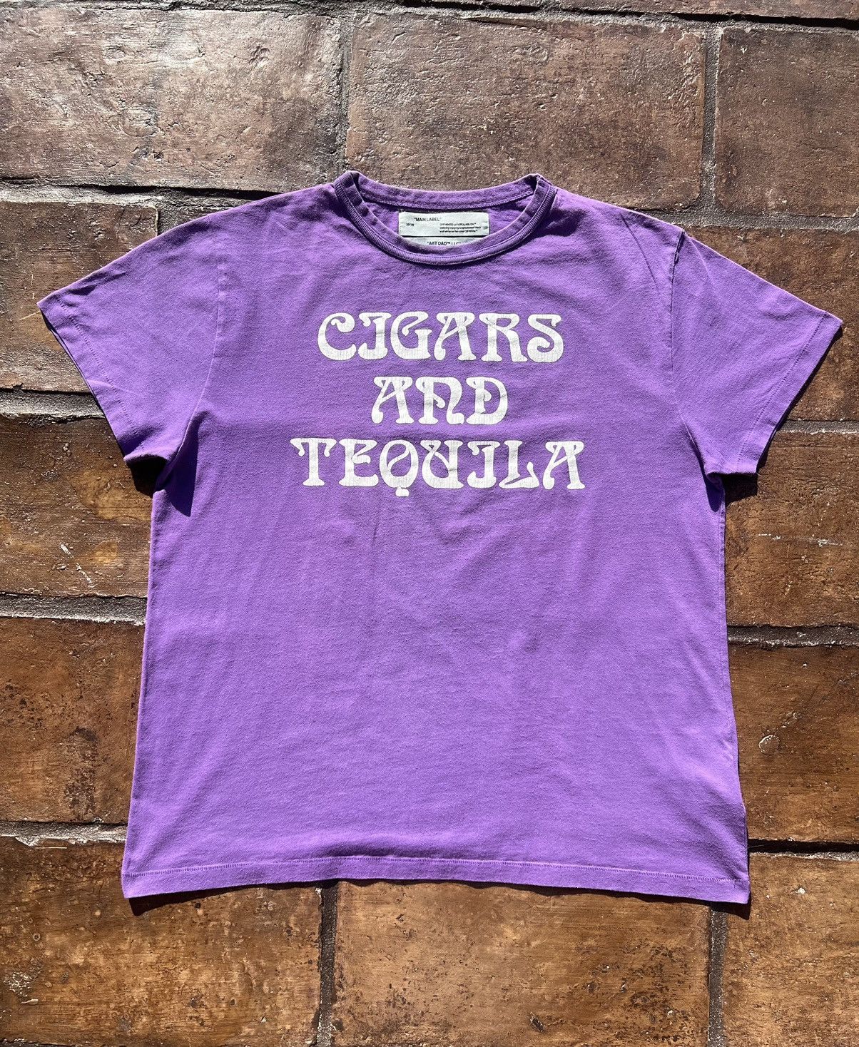 Off-White Off white purple tee - Tequila and cigars Size US S / EU 44-46 / 1 - 1 Thumbnail