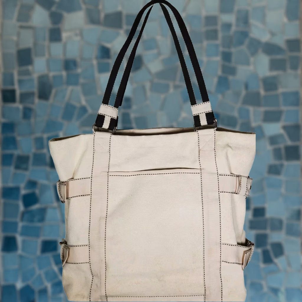 Vintage Rebecca Ray Canvas Tote Bag Equestrian Calendar October 1939 The Tho. D. Murphy Co. Womens Tote Medium Off-White Canvas Bag Size ONE SIZE - 1 Thumbnail
