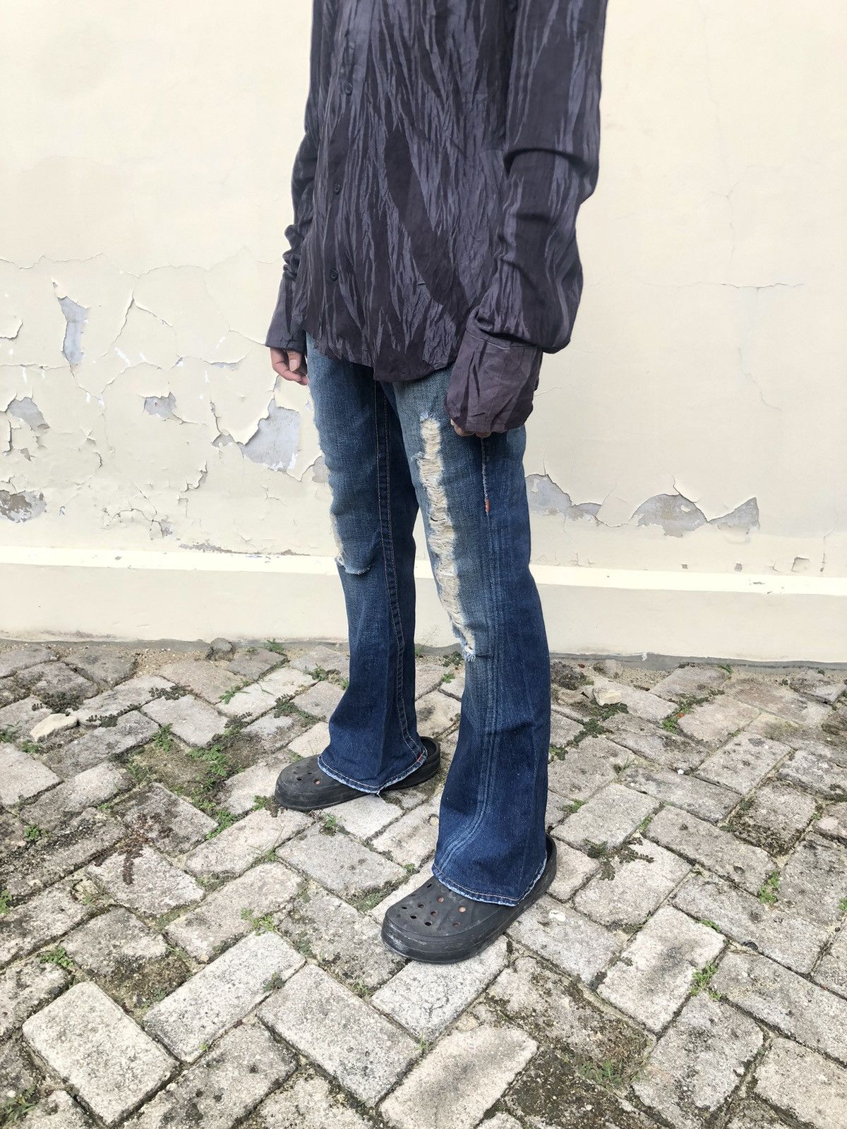 True Religion True Religion Flared Distressed Bootcut Jeans Size US 28 / EU 44 - 3 Thumbnail