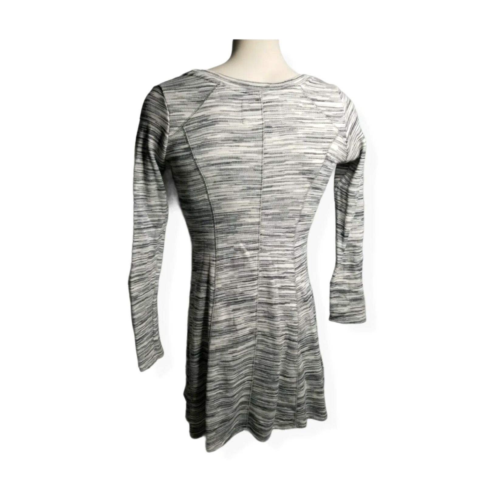 Anthropologie SATURDAY SUNDAY Gray Long Sleeve Sweatshirt Skater Dress - S, Knit, 100% Cotton, Knee Length, Bohemian, Fit & Flare, Collarless, VINTAGE NO, Women Size S / US 4 / IT 40 - 2 Thumbnail