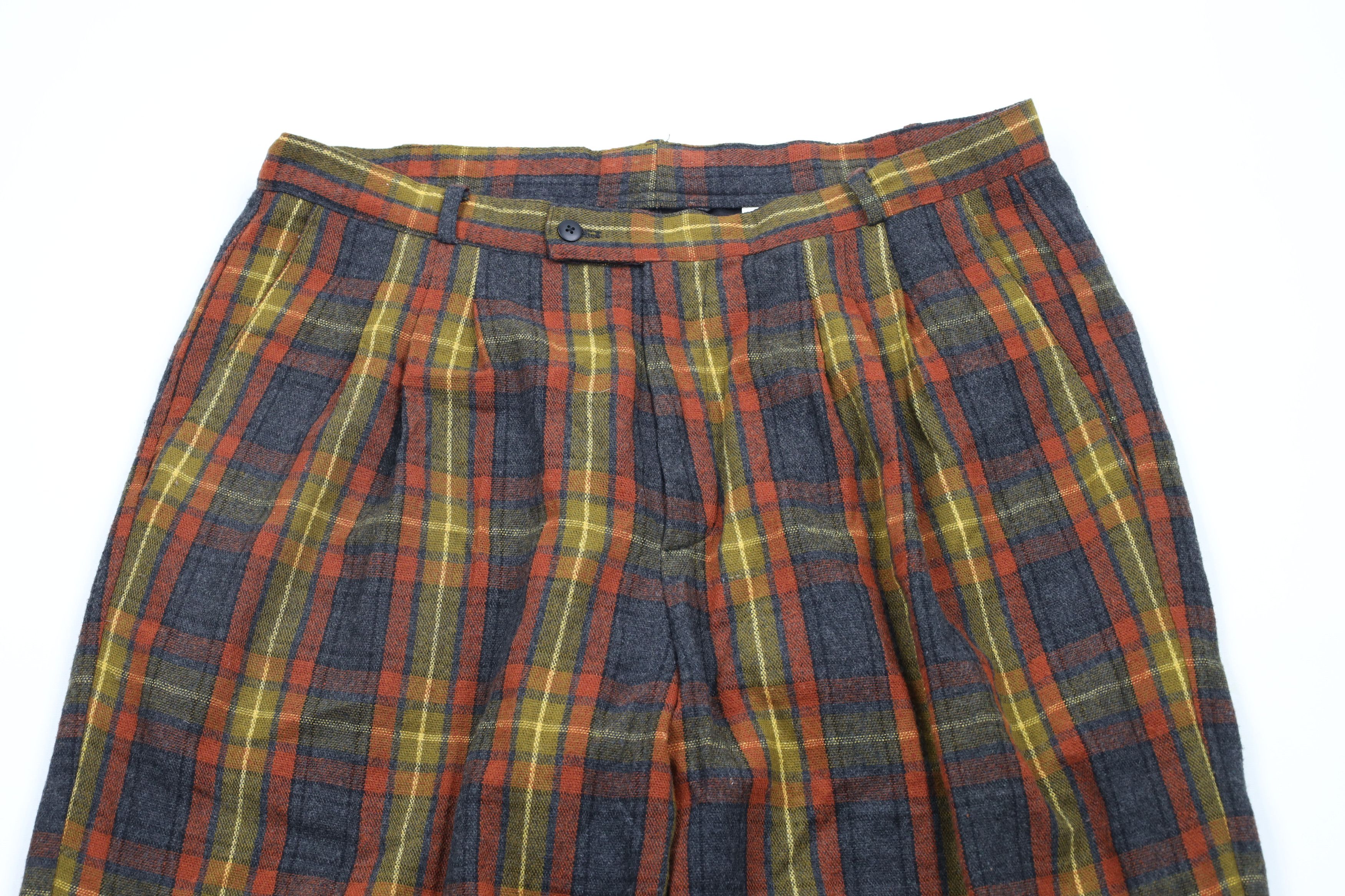 Vintage Vintage 90s Streetwear Cuffed Wool Tweed Wide Leg Pants USA Size US 38 / EU 54 - 2 Thumbnail