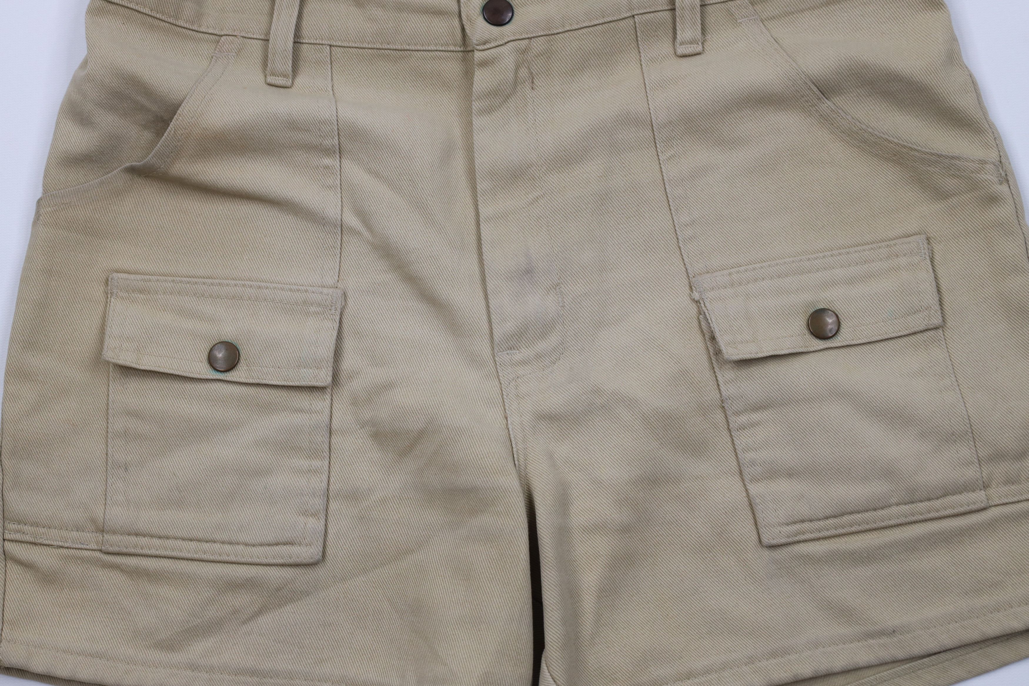 Vintage Vintage 70s Streetwear Knee Chino Short Shorts Beige USA Size US 34 / EU 50 - 3 Thumbnail