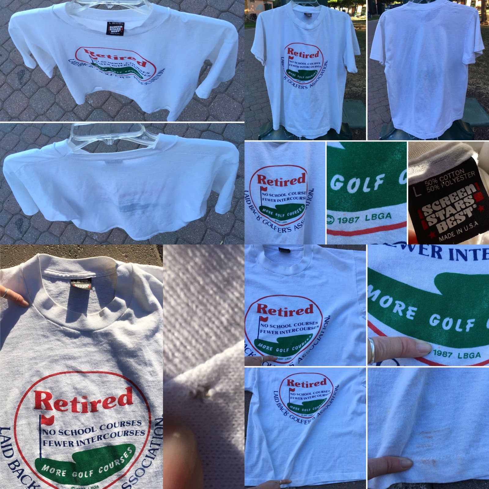 Vintage VINTAGE Laid Back Golfers Association T Shirt LBGA c 1987 White Men L Screen Stars Vintage Golf Shirt Size US L / EU 52-54 / 3 - 8 Thumbnail