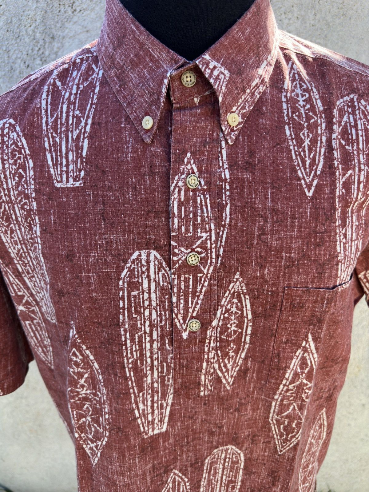 Reyn Spooner Reyn Spooner Hawaiian Print Red 3/4 Button Men's Large Size US L / EU 52-54 / 3 - 3 Thumbnail