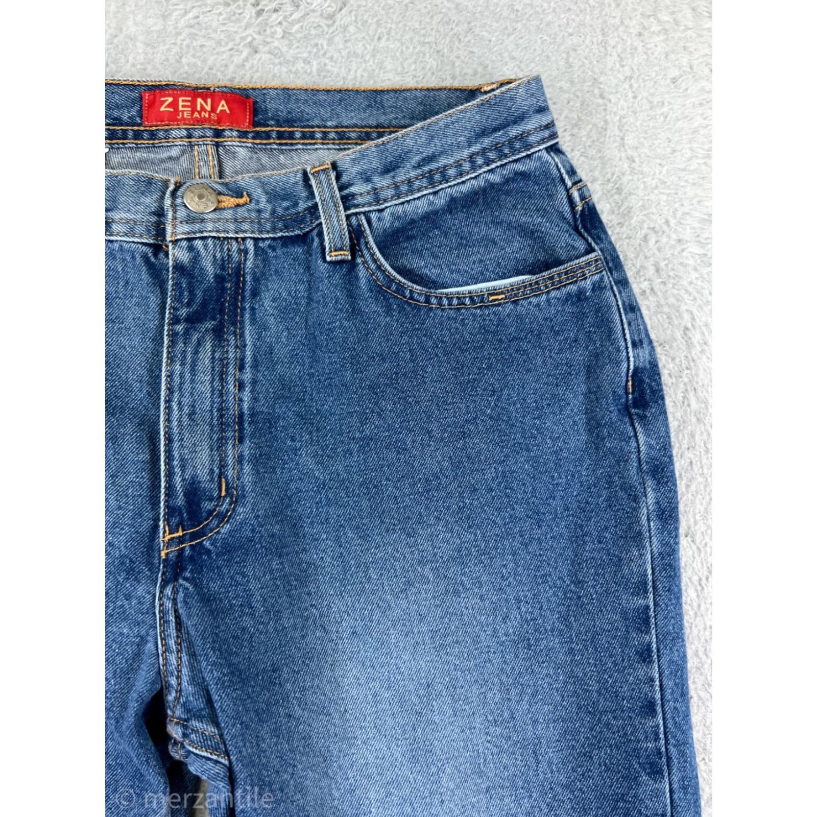 Vintage VINTAGE ZENA Jeans Womens 12 Blue Denim Bootcut 100% Cotton Y2K High Rise Size 34" / US 12 / IT 48 - 7 Thumbnail