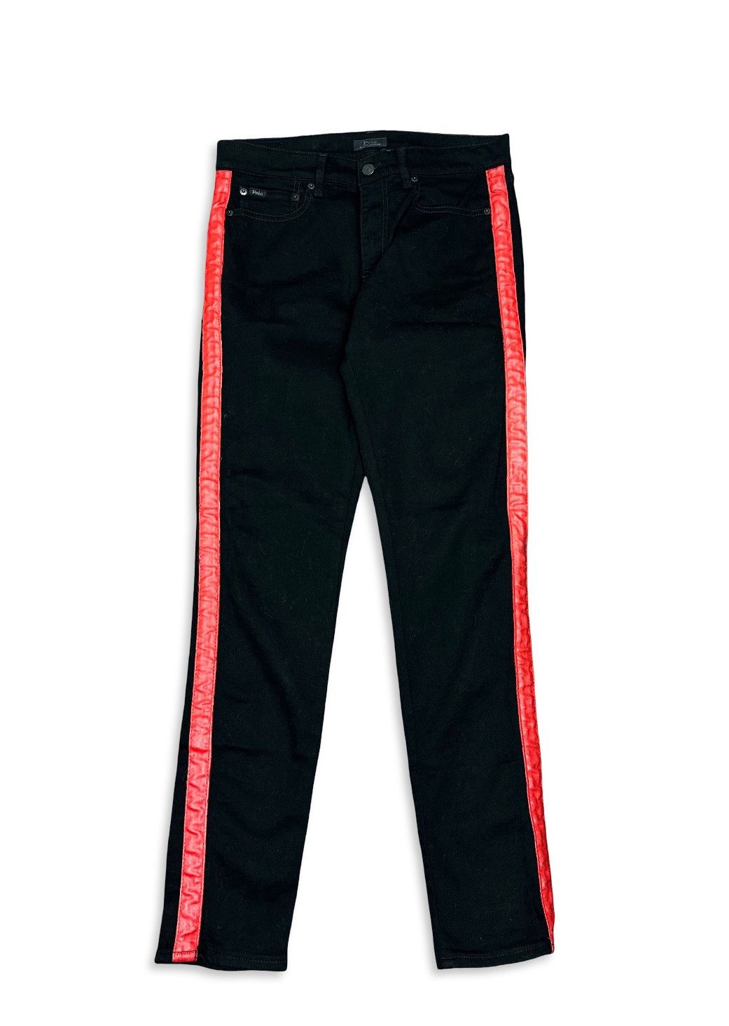 Polo Ralph Lauren Polo Leather Stripes Denim skinny slim vintage jeans Size US 29 - 1 Thumbnail