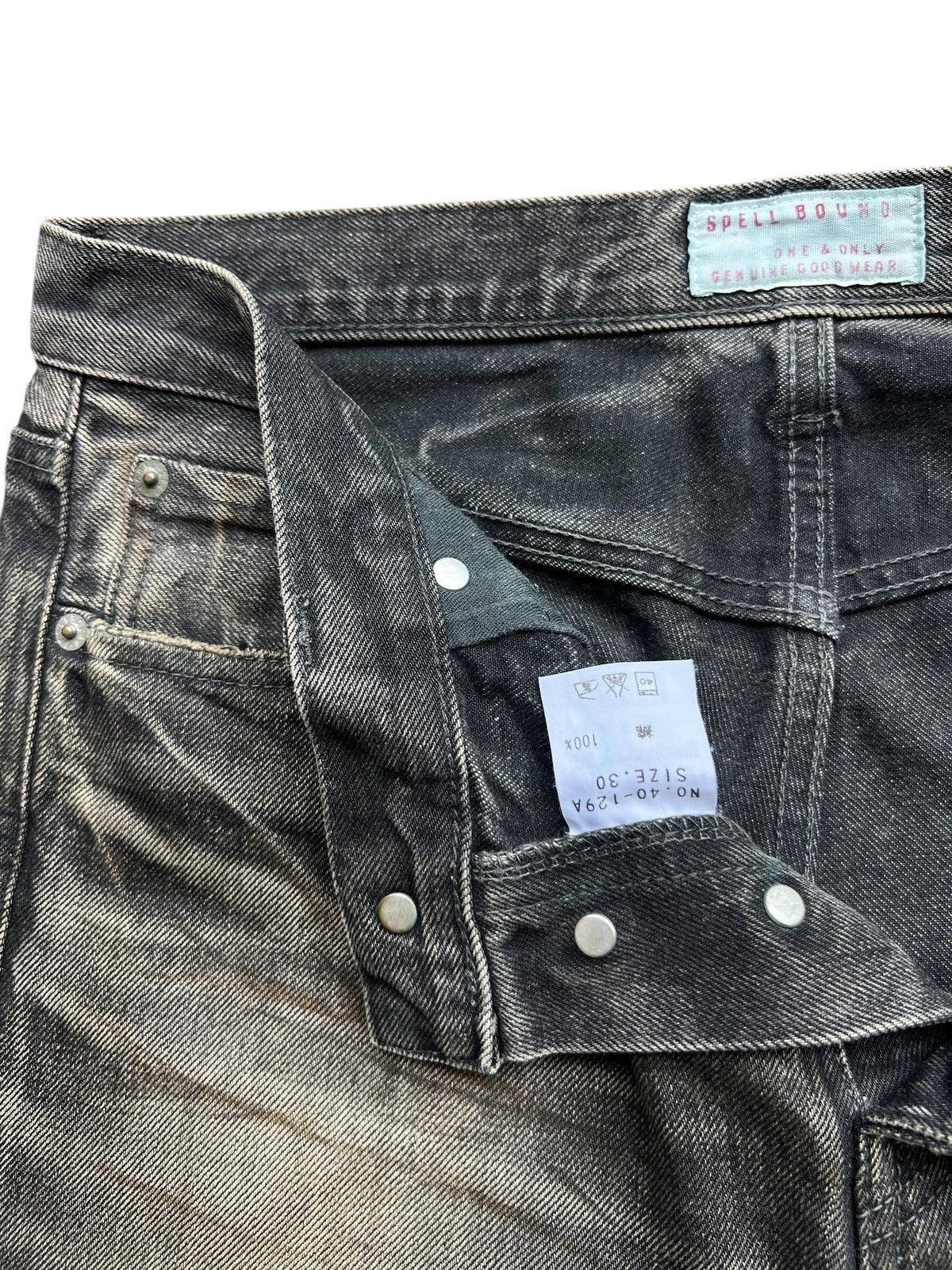 Vtg Spellbound Japan Gothic Black Denim Jeans 32x31 ISWN LGB