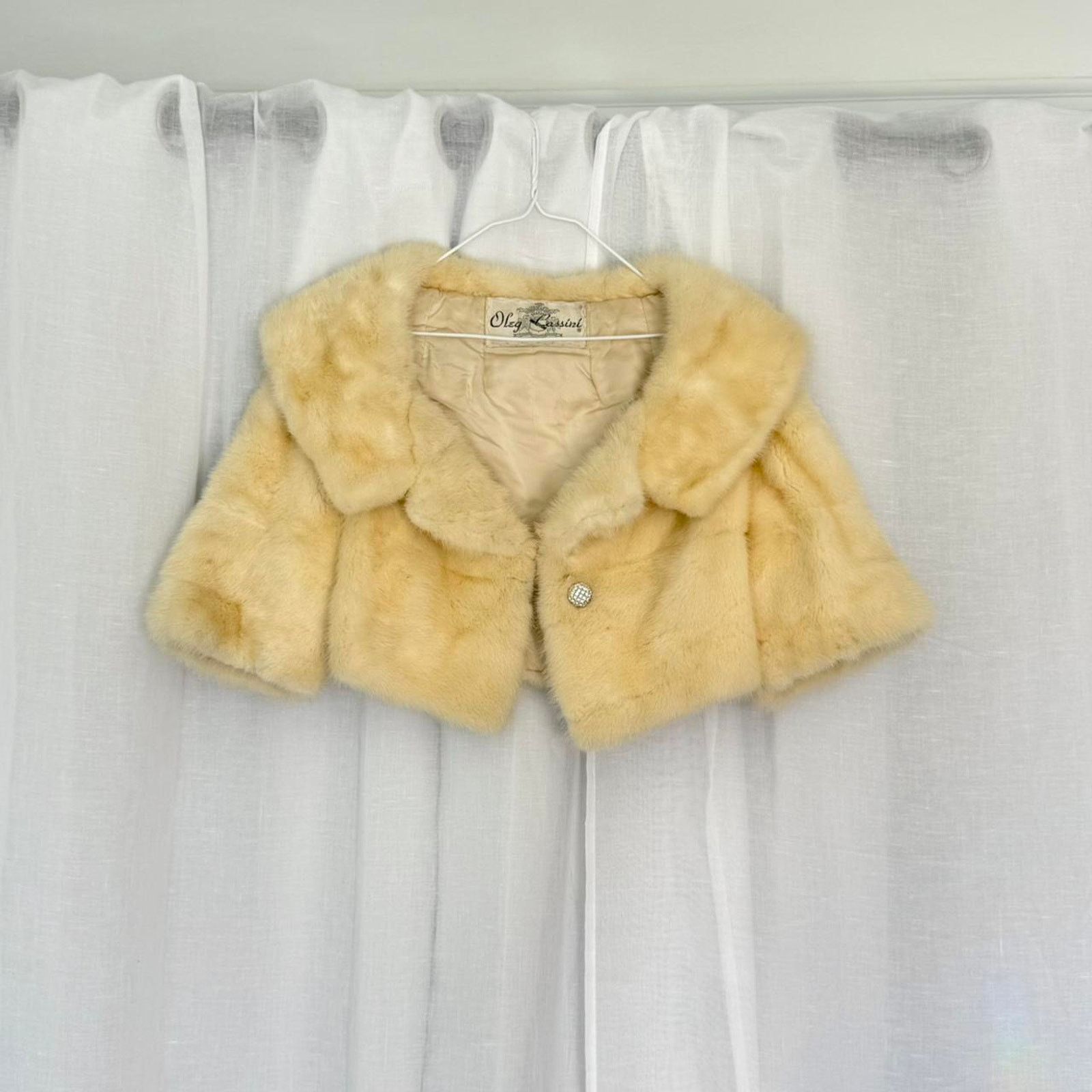 Vintage ✿ ⋆ 𓆩♡𓆪 Vintage Cream Faux Fur Cropped Jacket 𓆩♡𓆪 ⋆ ✿ Size S / US 4 / IT 40 - 2 Thumbnail