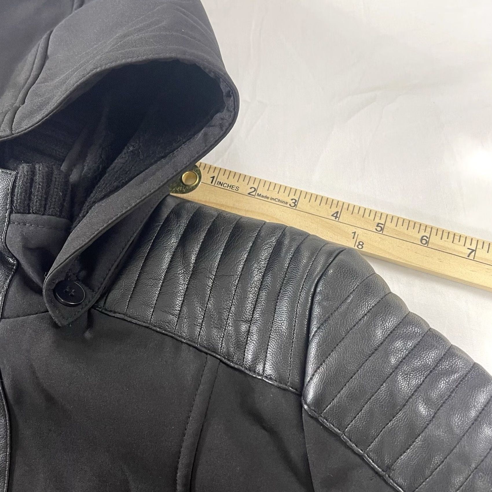 Michael Kors Michael Kors Jacket Coat Womens M 3/4 Faux Leather Lined Zip Black Polyester Long Vintage: No MK Size M / US 6-8 / IT 42-44 - 6 Thumbnail