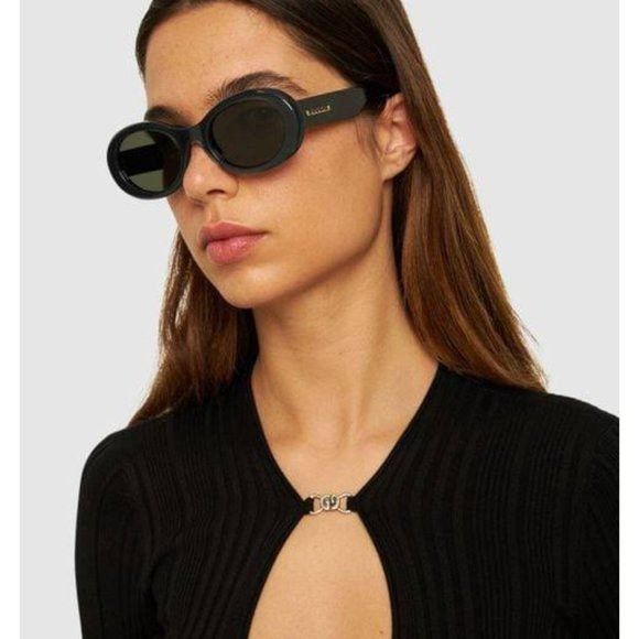 image of New Gucci Gg1587S 001 Black Grey Sunglasses, Women's