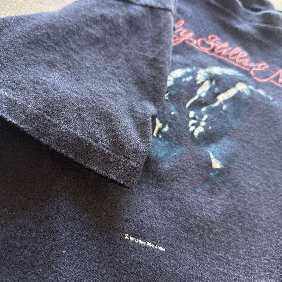 Hanes Vintage 1987 Crosby Stills Nash Black Single Stitch Shirt Size US S / EU 44-46 / 1 - 2 Thumbnail