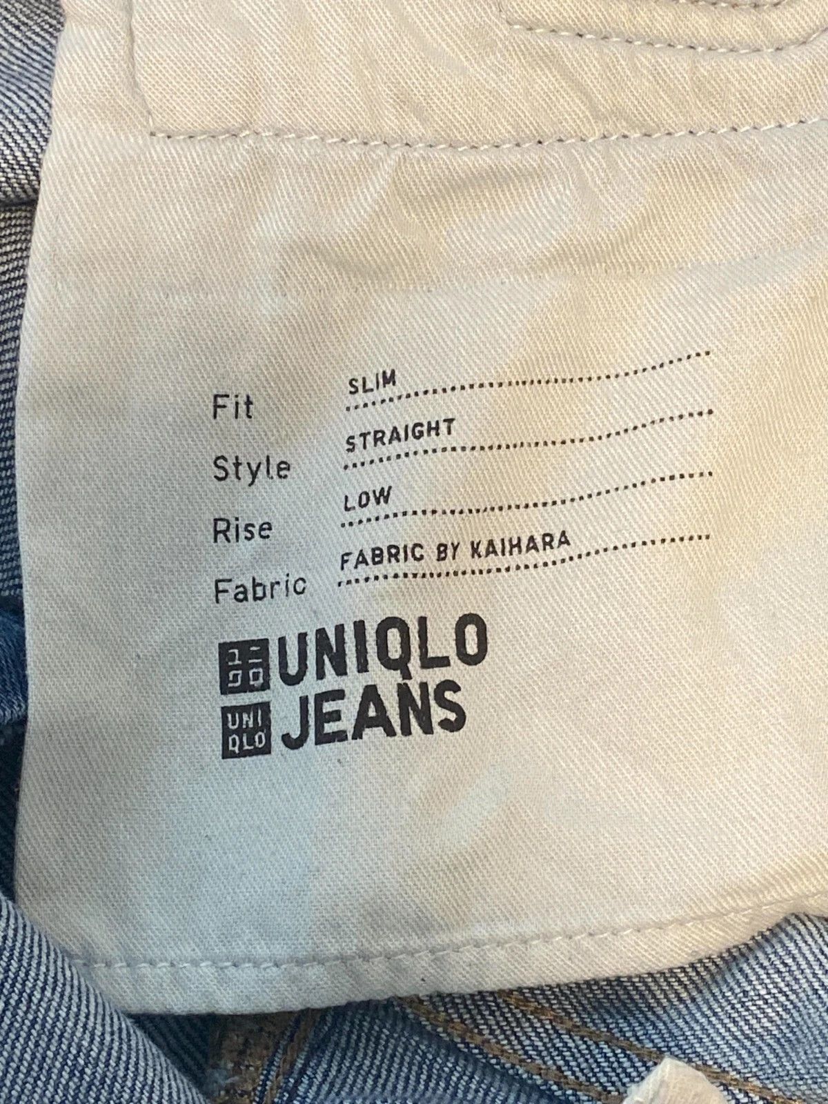 Uniqlo Uniqlo Light Blue Slim Straight Low Rise Kaihara Denim 35W Size US 35 - 4 Thumbnail