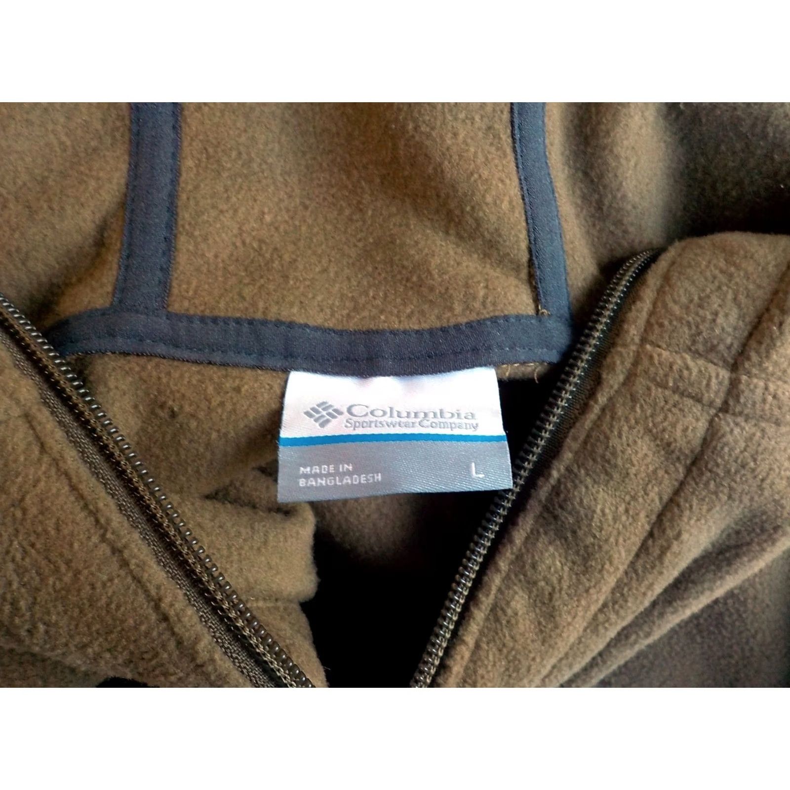Vintage Columbia Zip Front Fleece Hooded Coat Khaki LARGE Polyester Women's Size L / US 10 / IT 46 - 6 Thumbnail