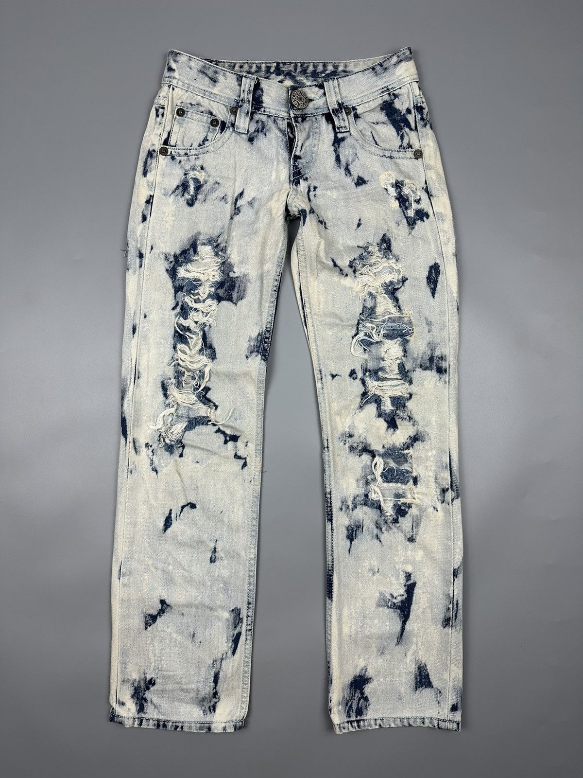 If Six Was Nine × Le Grande Bleu (L.G.B.) Distressed Vintage Vence Freak Acid Washed Denim Size US 28 / EU 44 - 1 Thumbnail