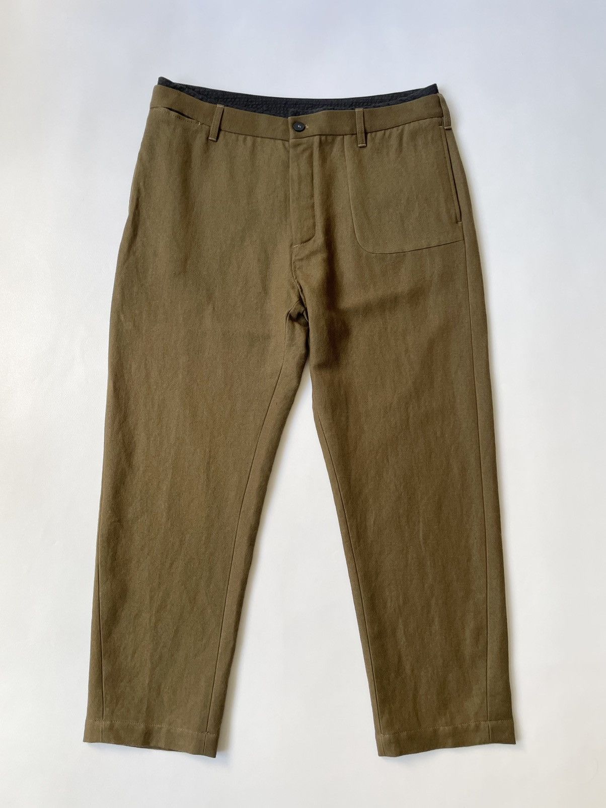 Ann Demeulemeester Moss Green Wool Utility Trousers Size US 36 / EU 52 - 1 Thumbnail