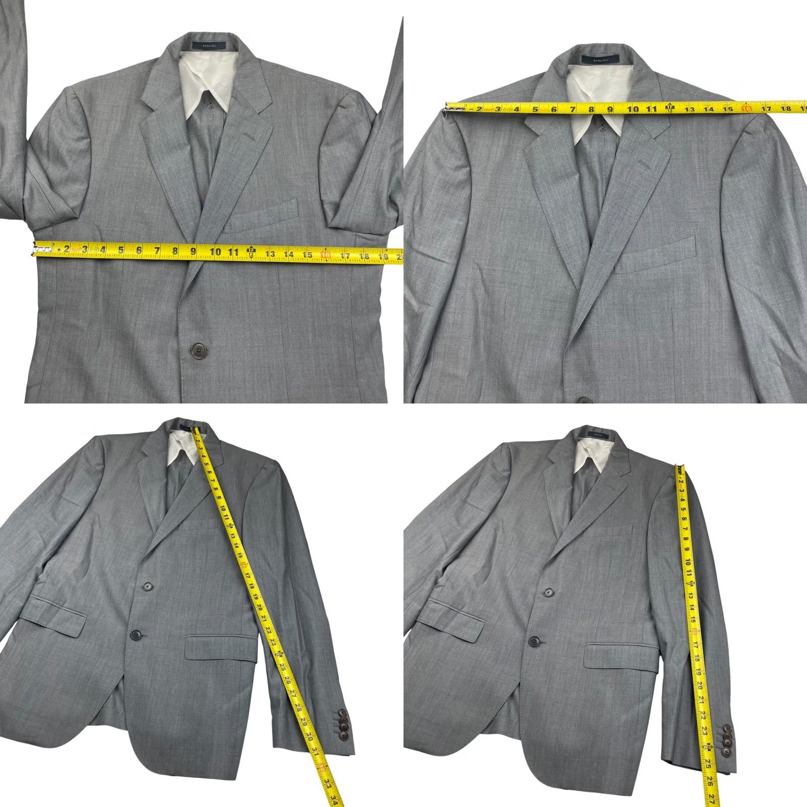 Boglioli Boglioli Men's Blazer 2-Button Unlined Wool Gray 38R US 48 EU Jacket Coat Regular Size Size 38R - 8 Thumbnail