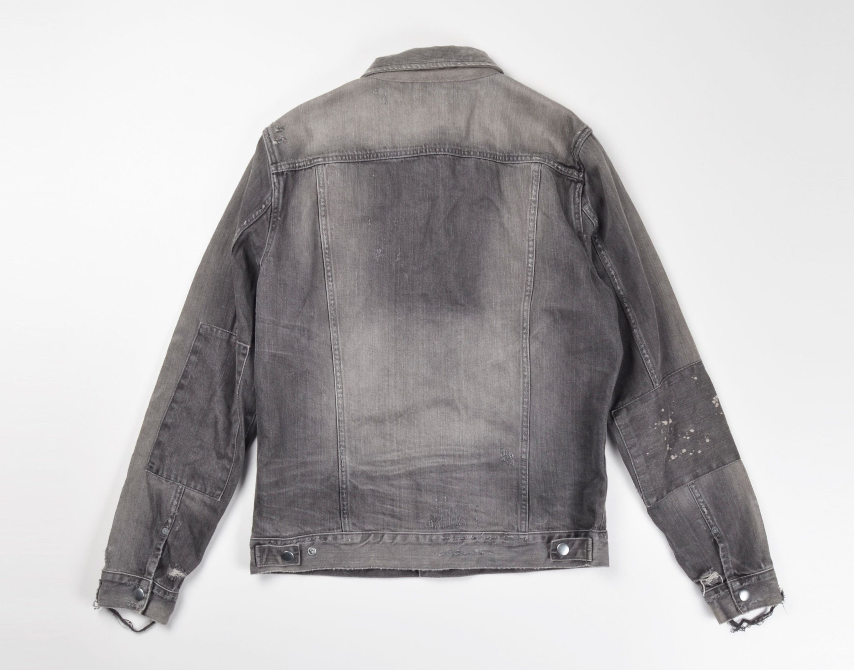 Allsaints Allsaints Distressed Faded Grunge Gray Denim Jacket Size US L / EU 52-54 / 3 - 2 Thumbnail
