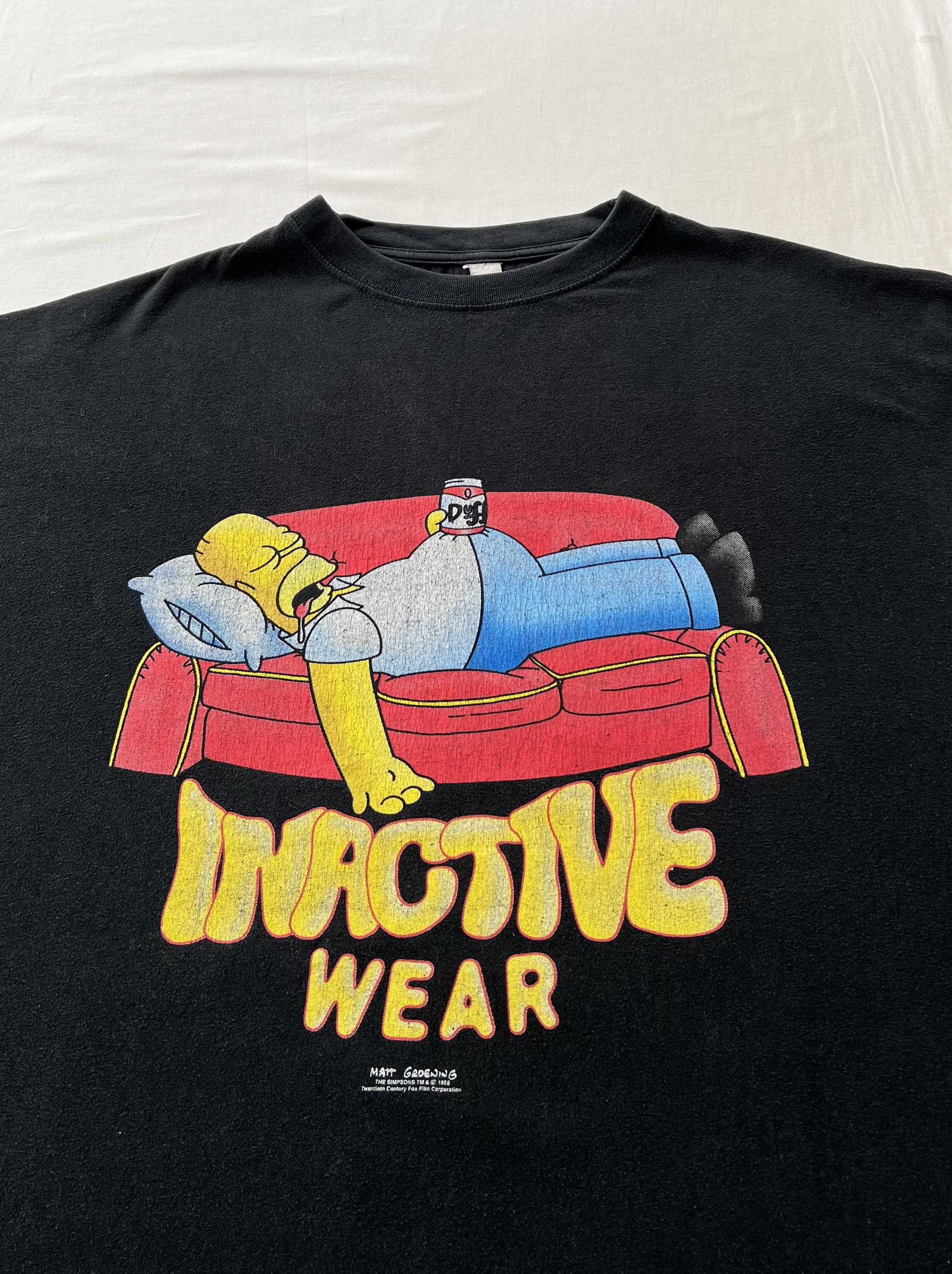 The Simpsons Vintage 1998 The Simpsons Homer Cartoon Black T-shirt Size US XXL / EU 58 / 5 - 5 Thumbnail