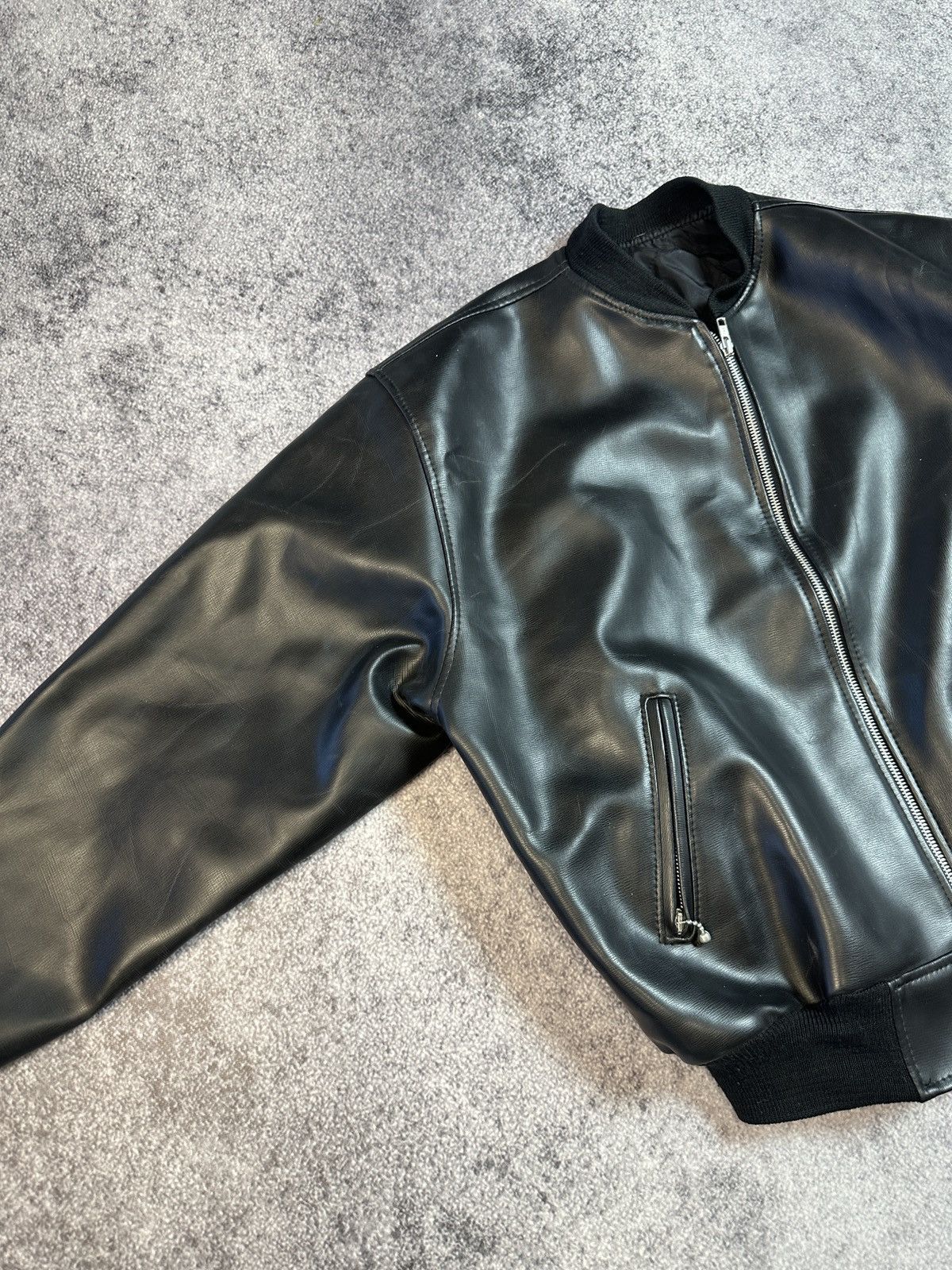 Other Y2K Bombers Faux Leather Jacket Black Avant Garde Opium USA Size US M / EU 48-50 / 2 - 3 Thumbnail