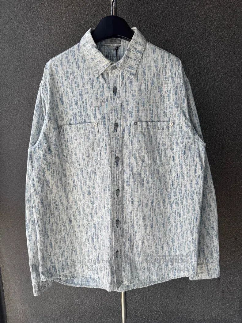 Dior Dior Oblique full-print denim shirt Size US XXS / EU 40 - 1 Thumbnail