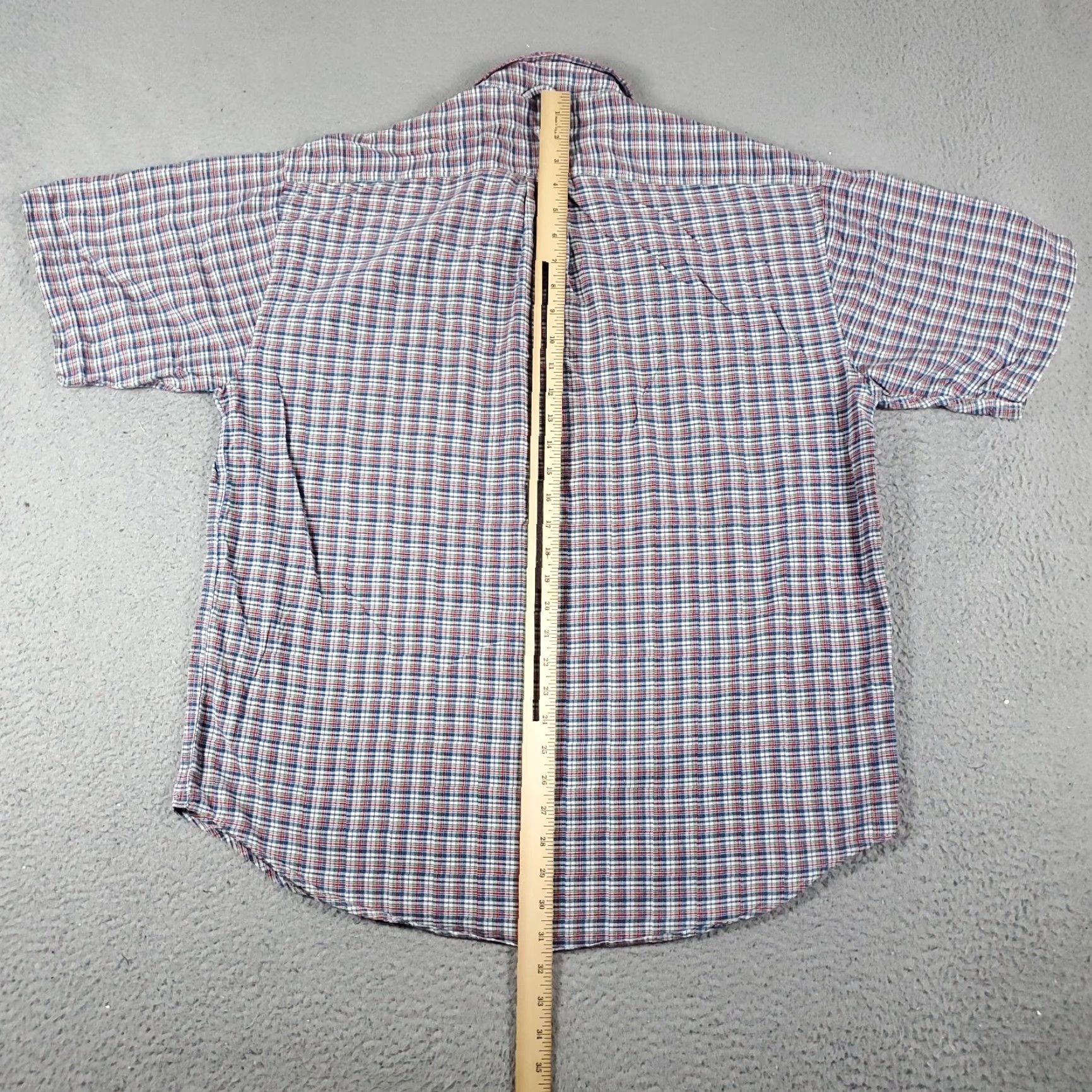 Tommy Hilfiger Tommy Hilfiger Shirt Mens Large Blue Red Plaid Button Up Short Sleeve Shirt Size US L / EU 52-54 / 3 - 4 Thumbnail